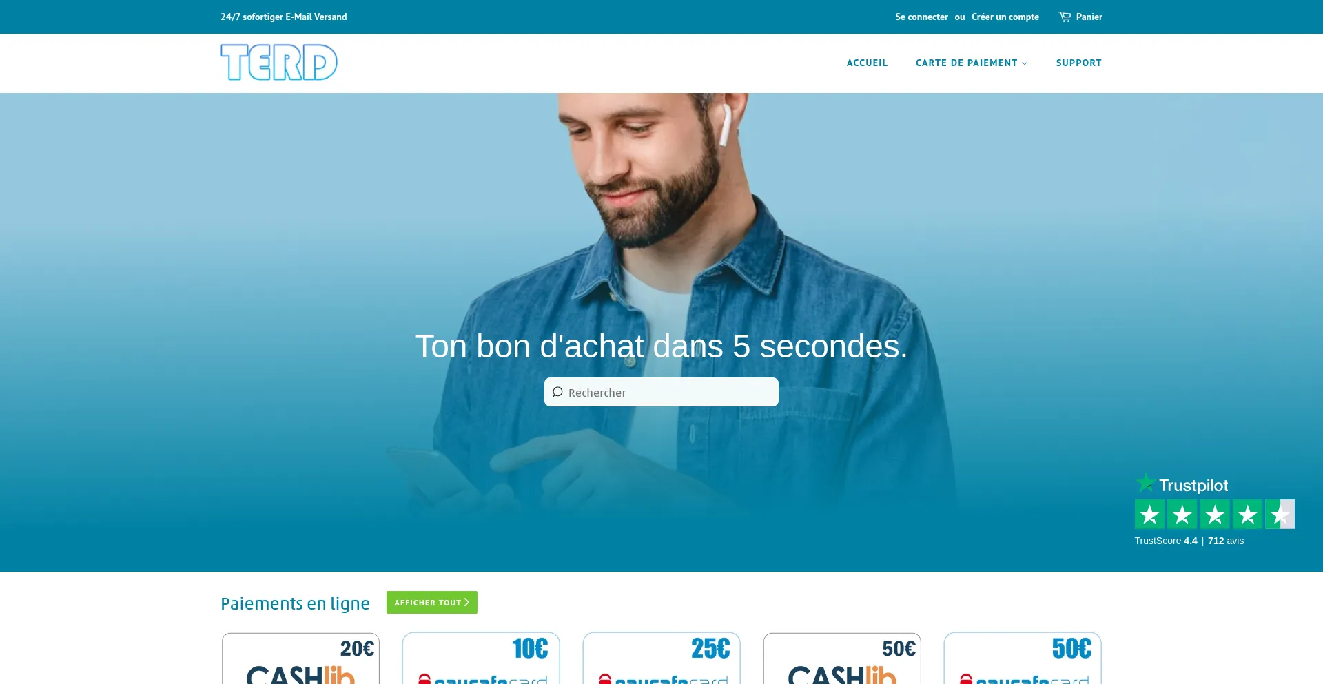 Website screenshot of Terd.fr