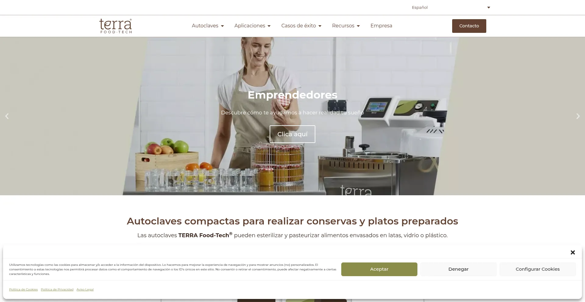 Website screenshot of Terrafoodtech.com
