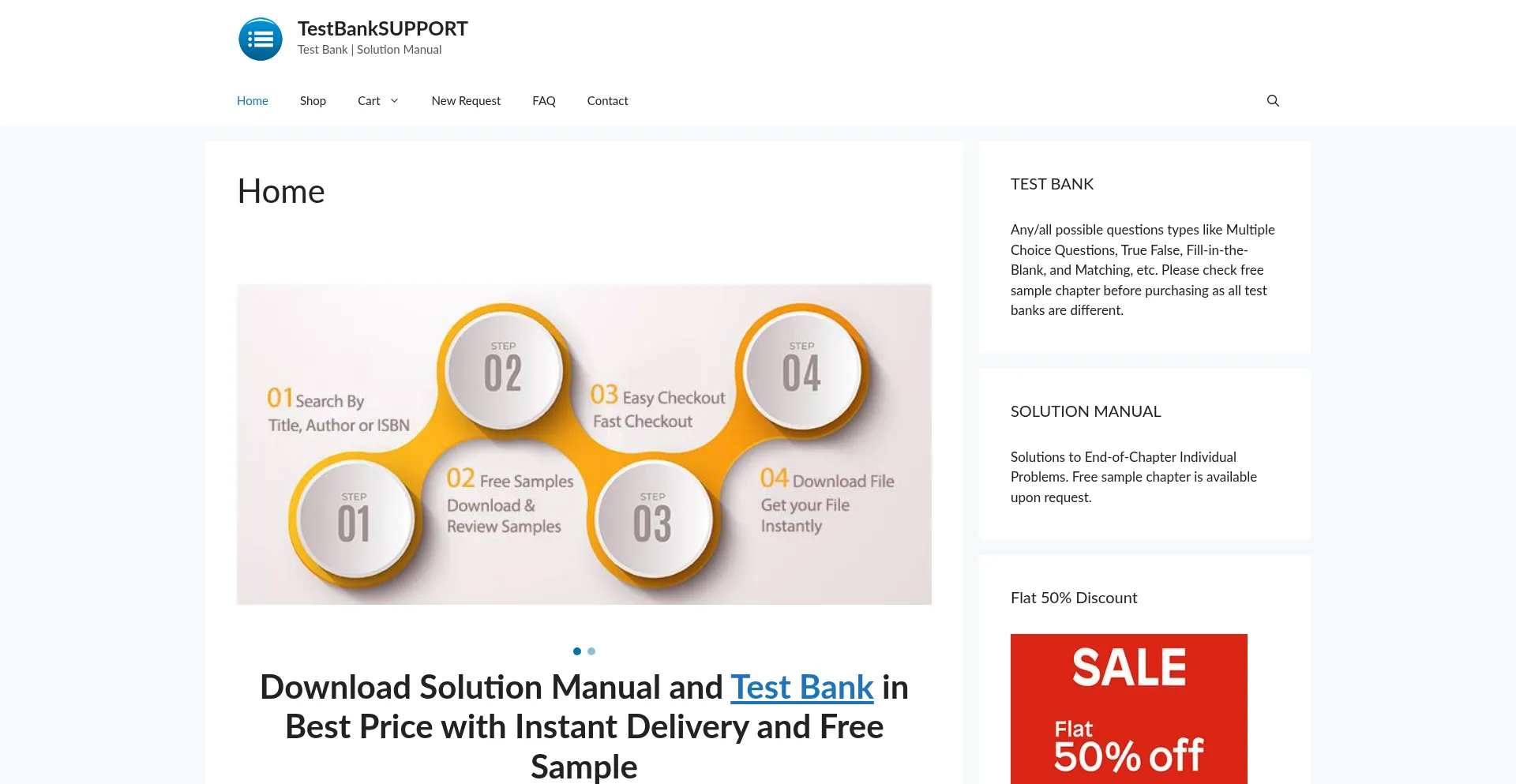 Testbanksupport.com Screenshot
