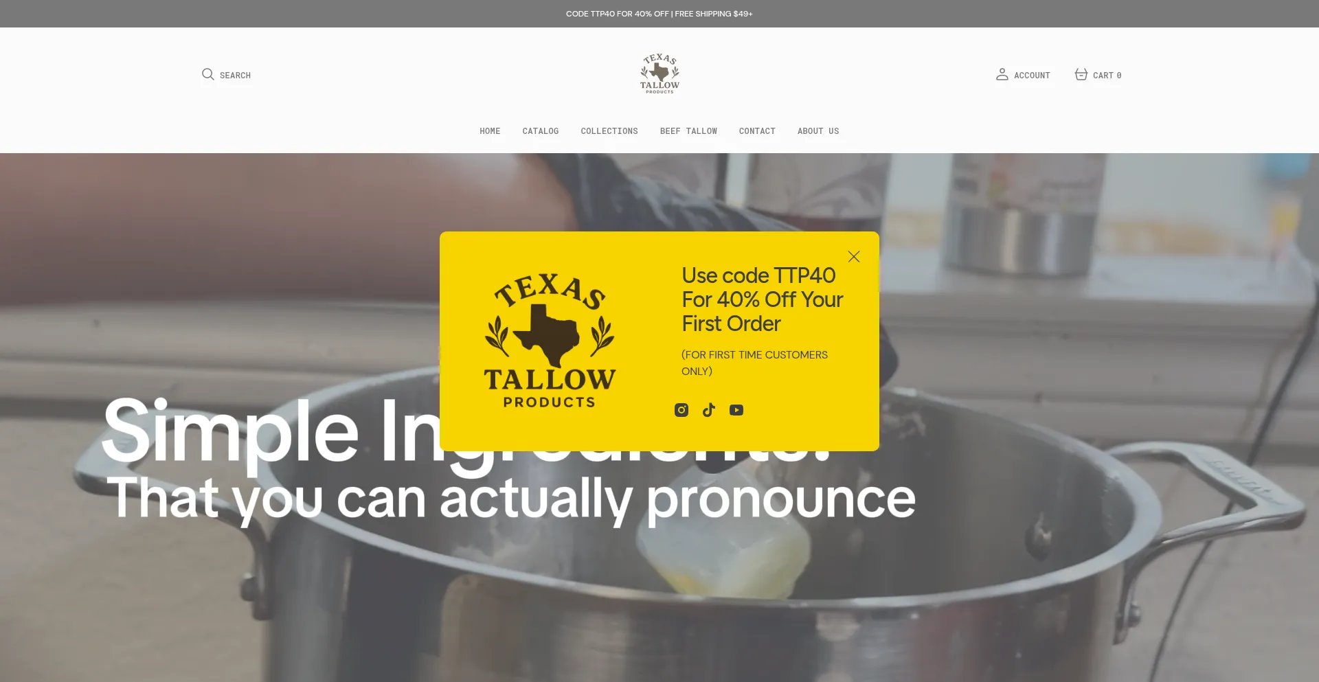 Texastallowproducts.com Screenshot