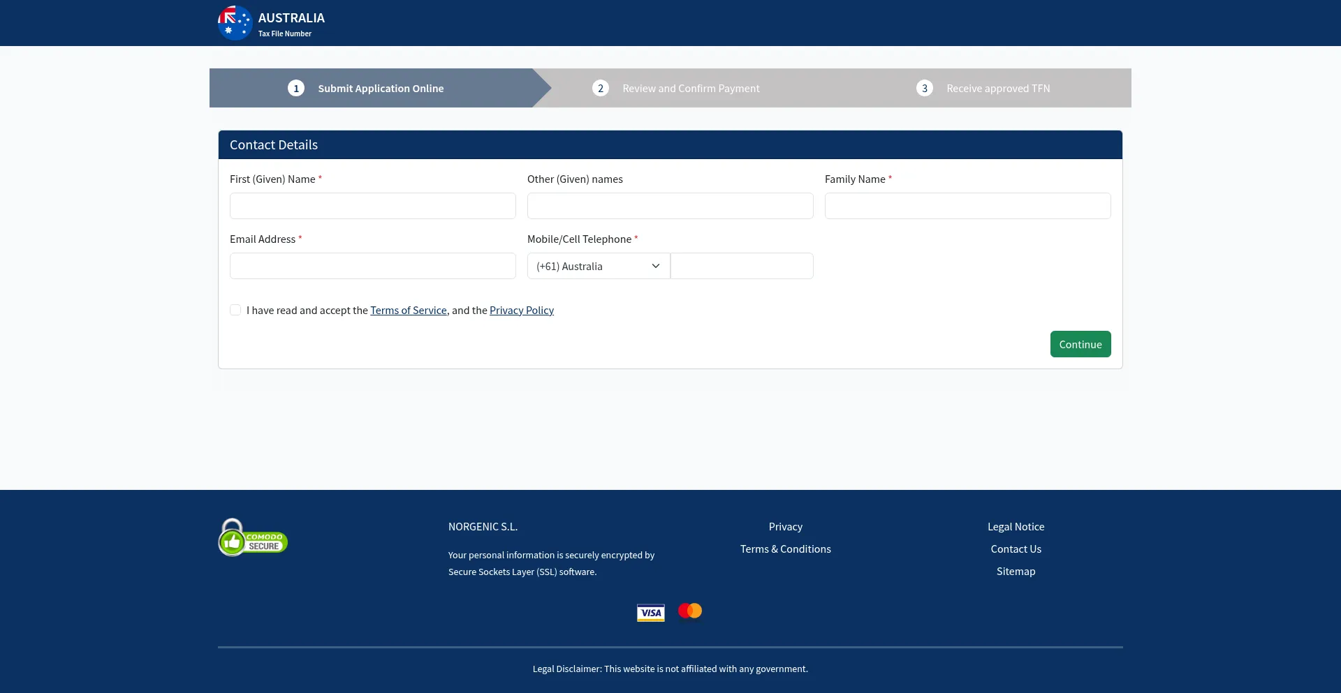 Website screenshot of Tfn.e-docshub.org