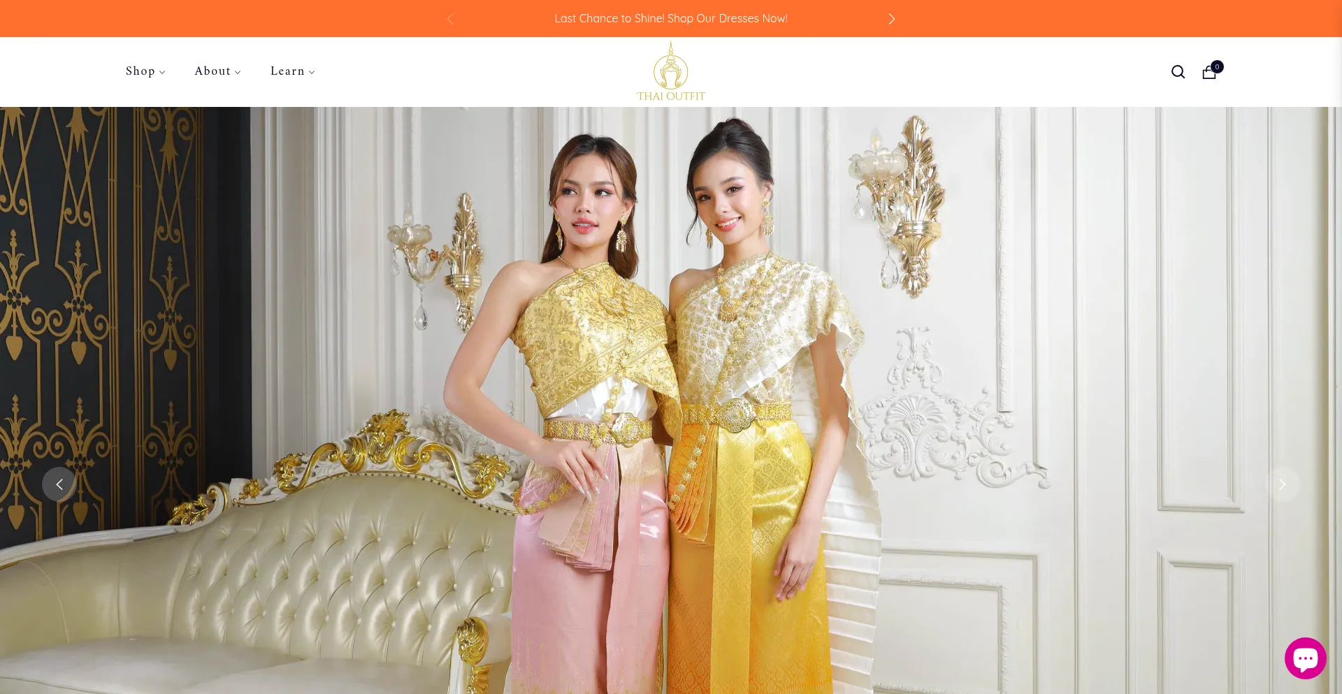 Website screenshot of Thaioutfit.com