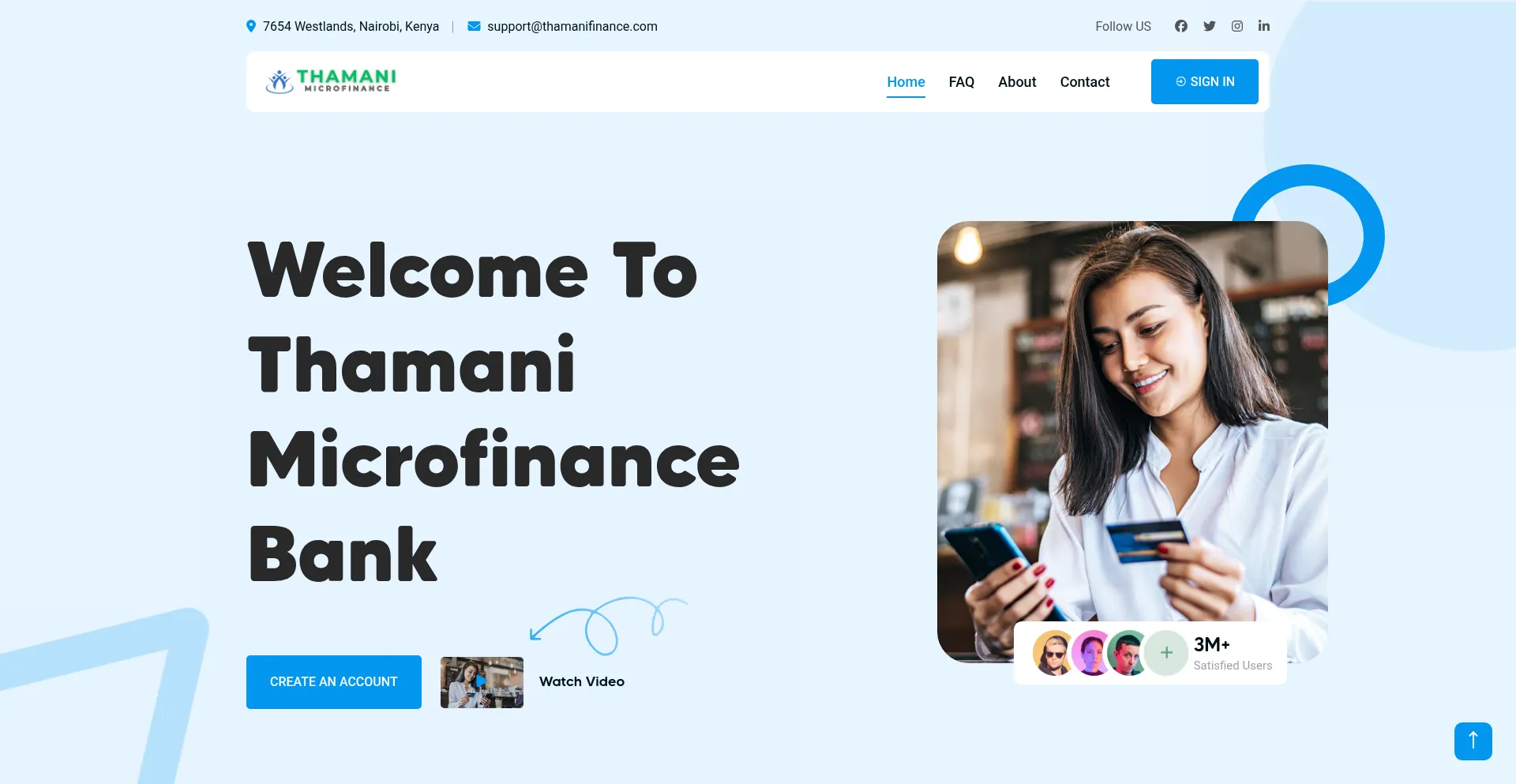 Website screenshot of Thamanifinance.com