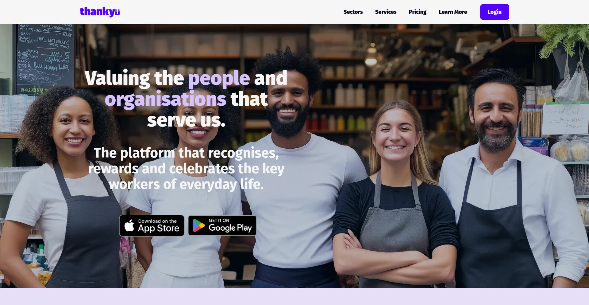 Website screenshot of Thankyu.com