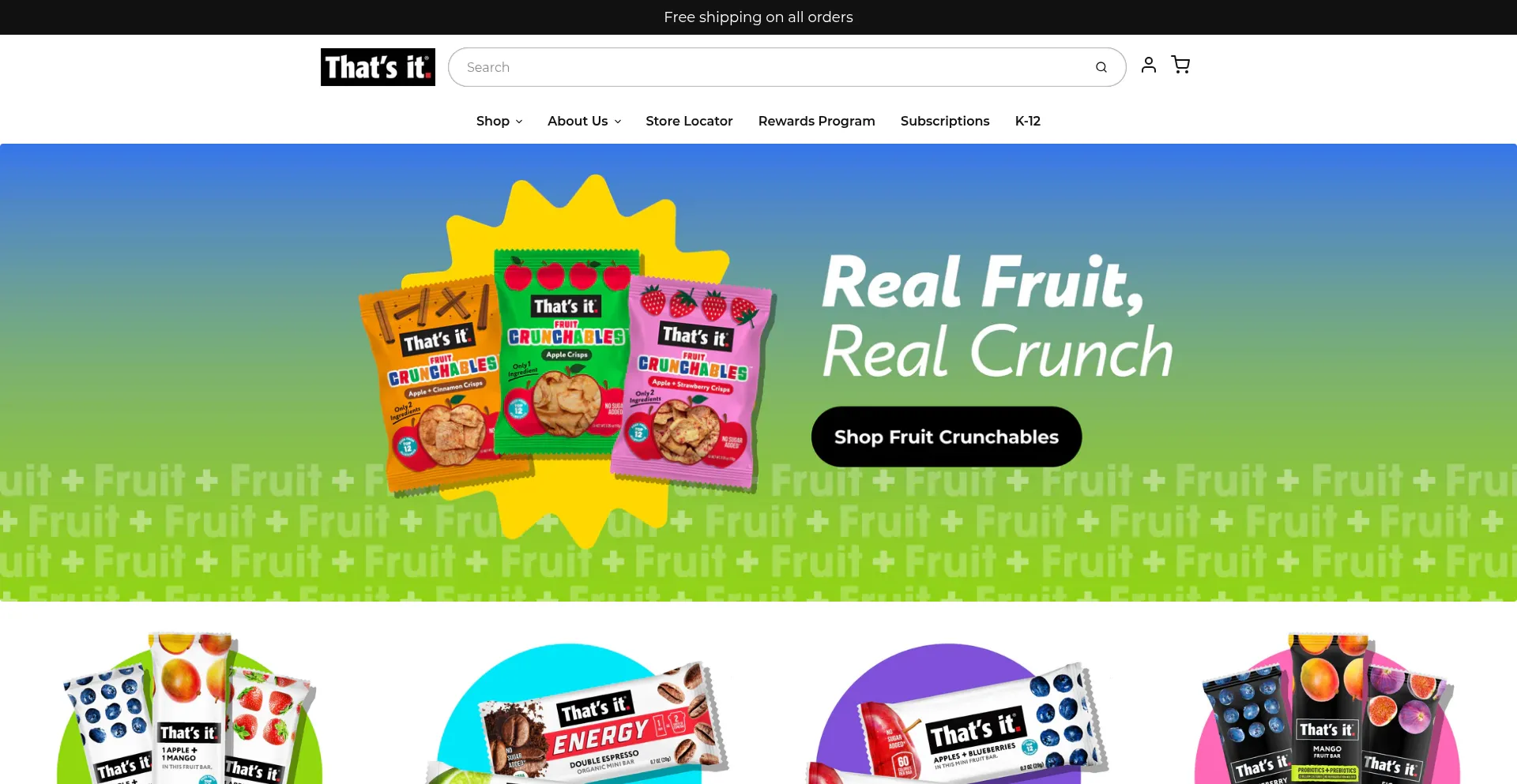 Website screenshot of Thatsitfruit.com