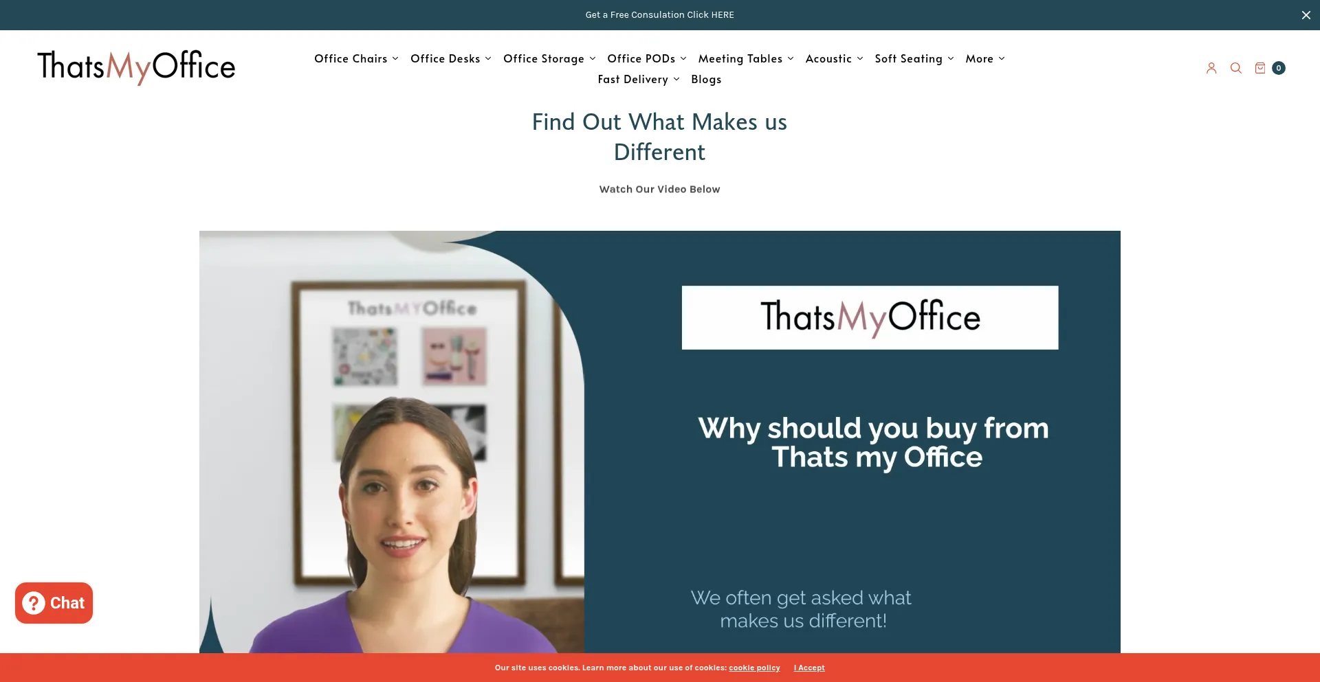 Website screenshot of Thatsmyoffice.co.uk