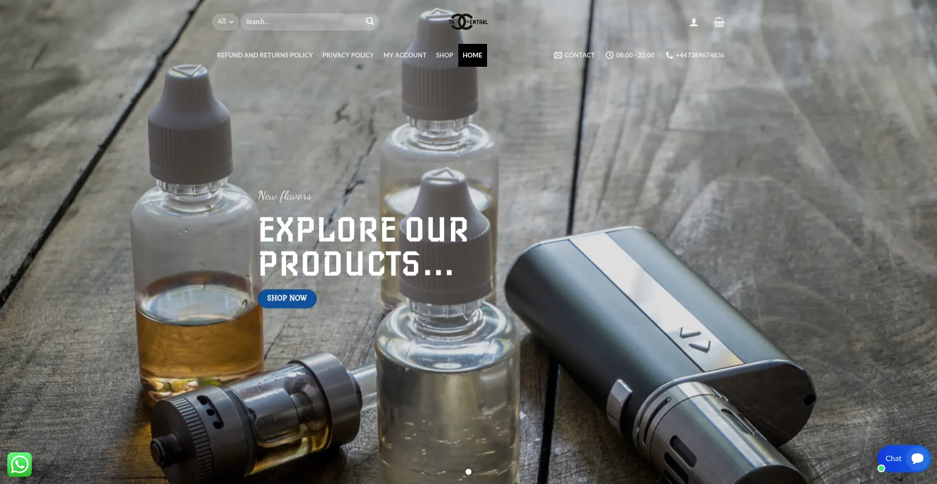 Website screenshot of Thccentraluk.com