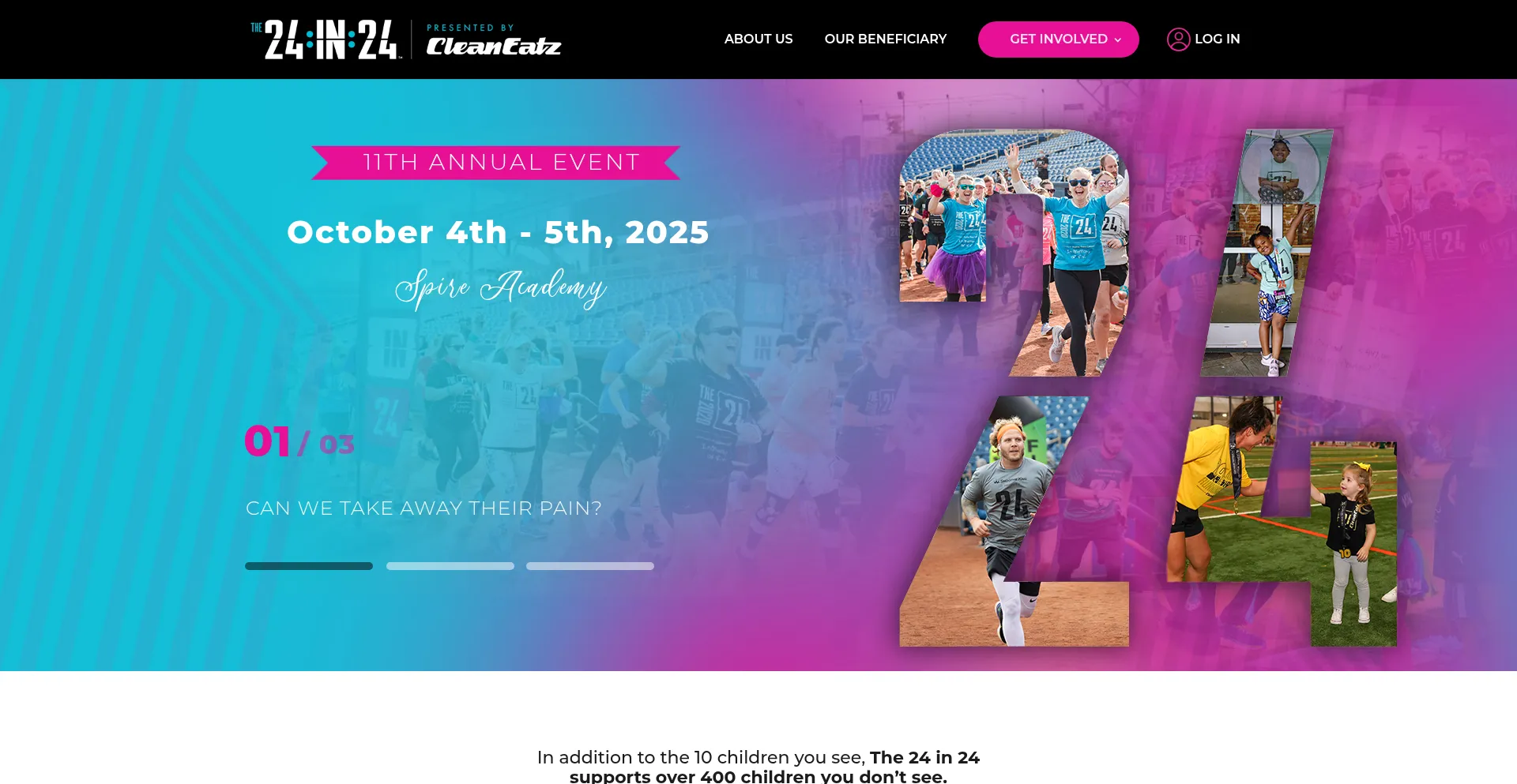 Website screenshot of The24in24.org