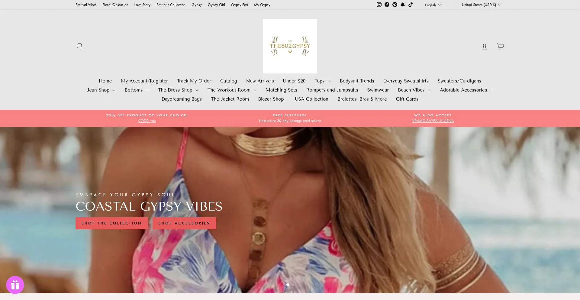 Website screenshot of The802gypsy.com