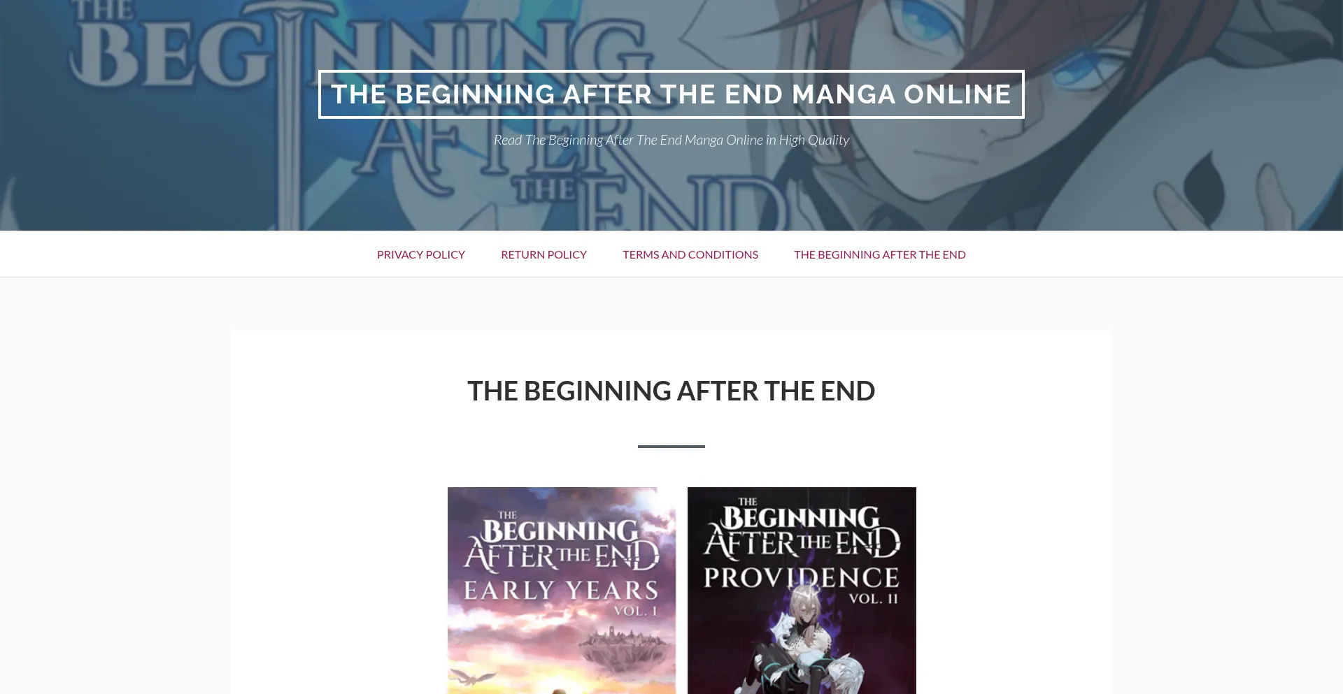 Website screenshot of The-beginningaftertheend.com