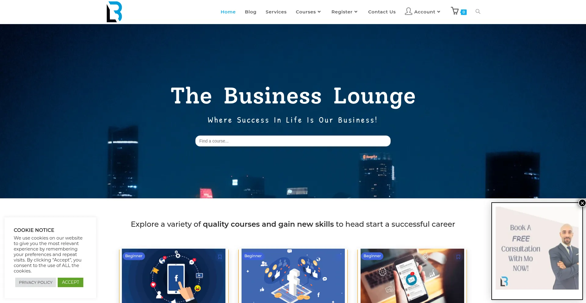 Website screenshot of The-businesslounge.com