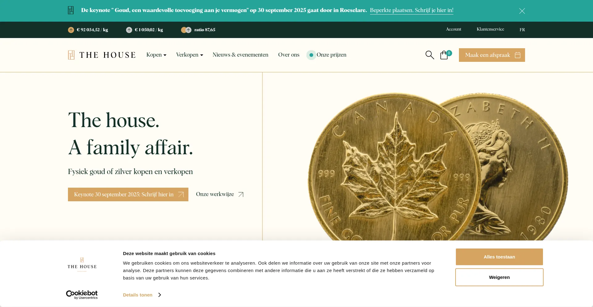 Website screenshot of The-house.be