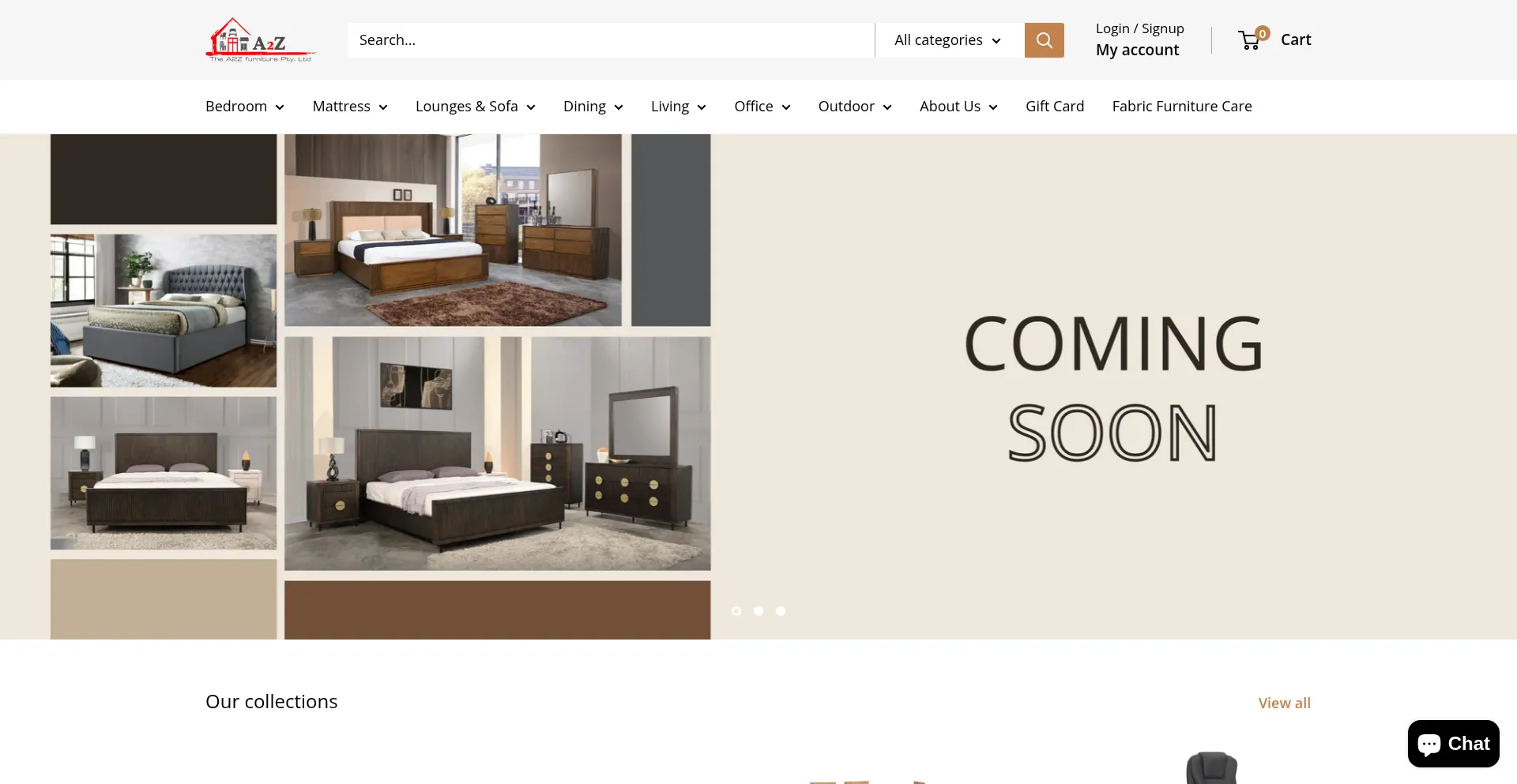Website screenshot of Thea2zfurniture.com
