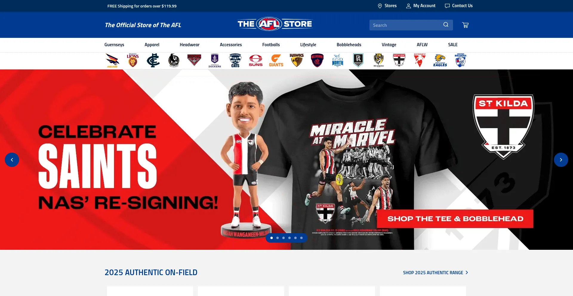 Website screenshot of Theaflstore.com.au