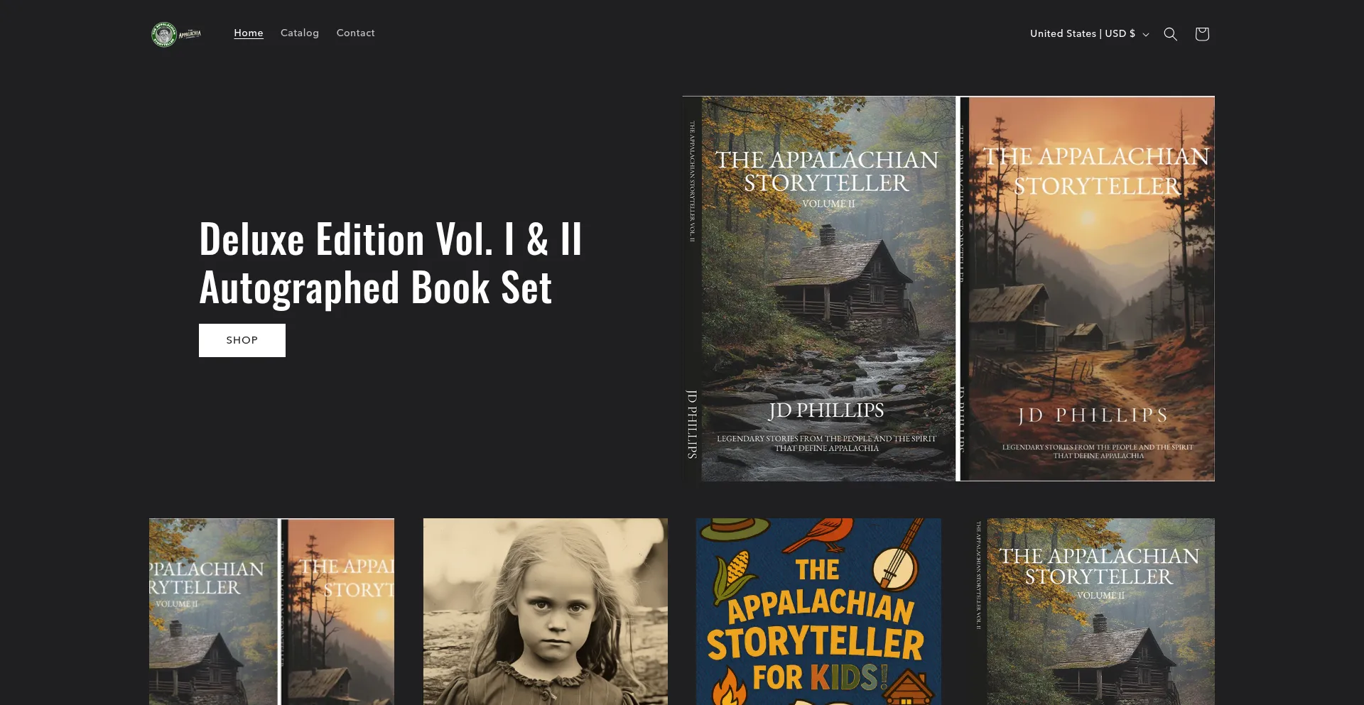 Website screenshot of Theappalachianstoryteller.com