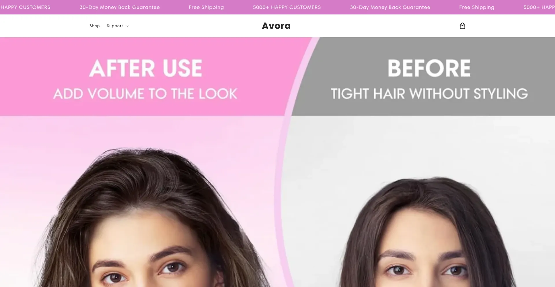 Website screenshot of Theavora.com