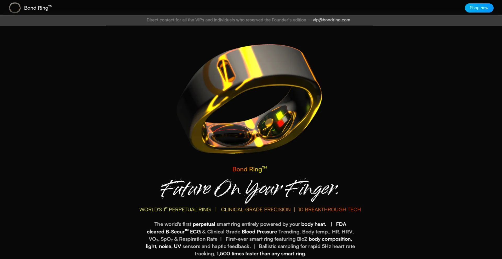 Website screenshot of Thebondring.com
