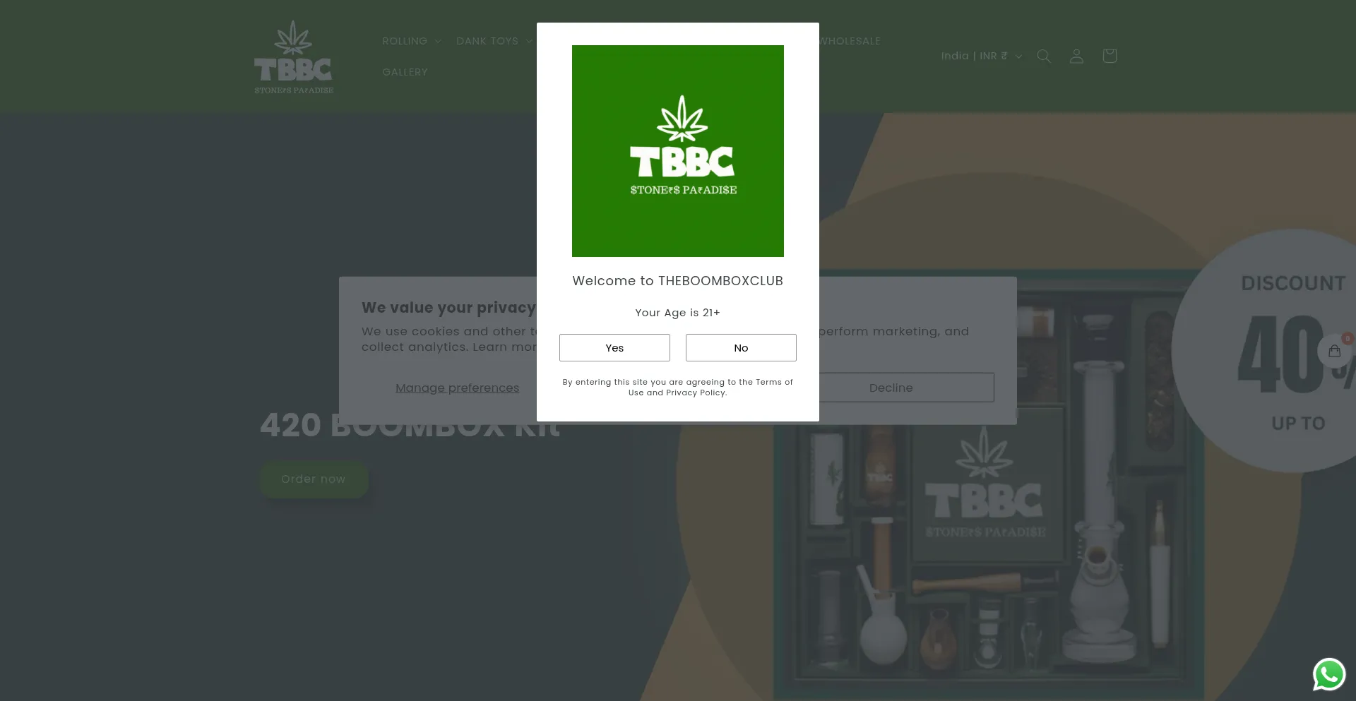 Website screenshot of Theboomboxclub.com