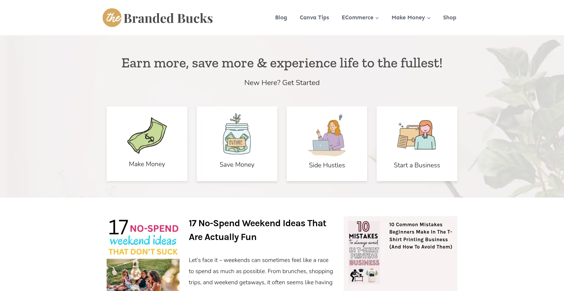 Website screenshot of Thebrandedbucks.com