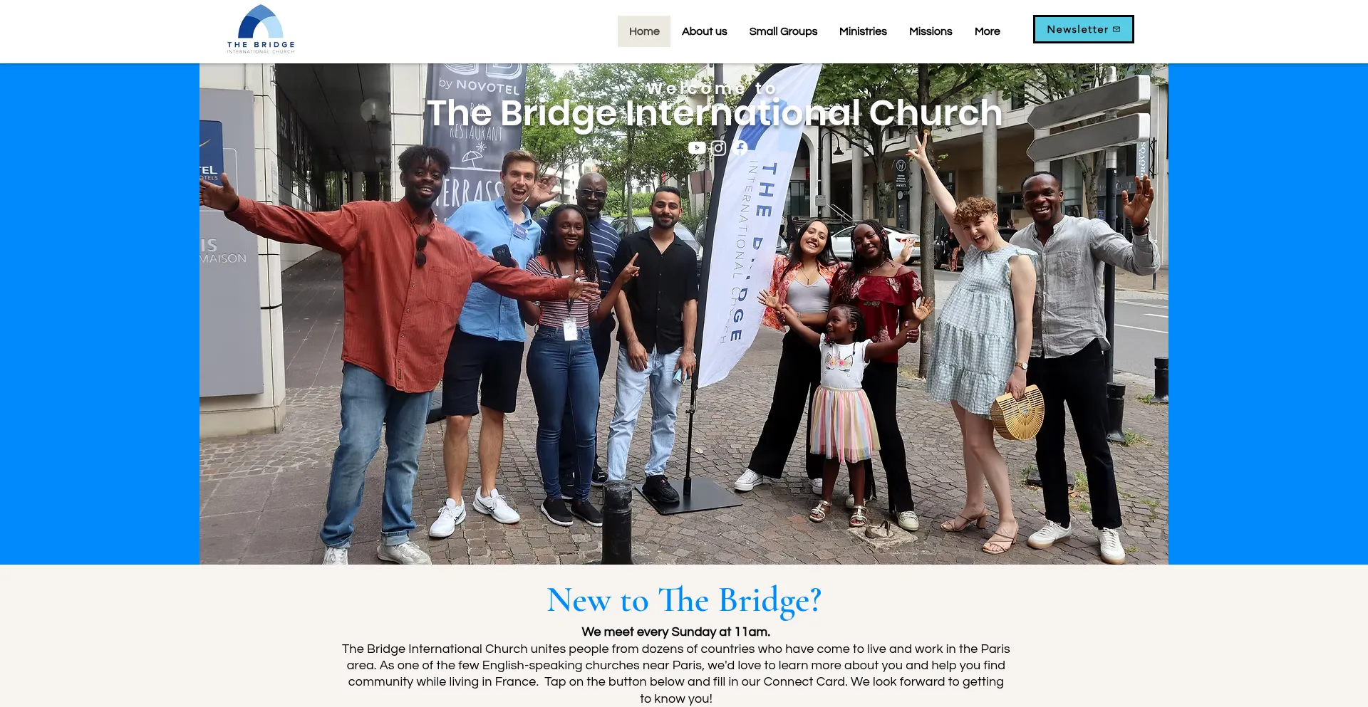 Website screenshot of Thebridgeparis.org