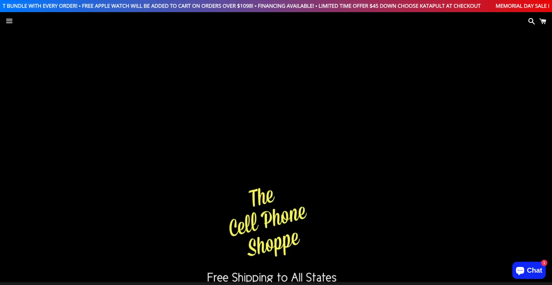 Website screenshot of Thecellphoneshoppe.com