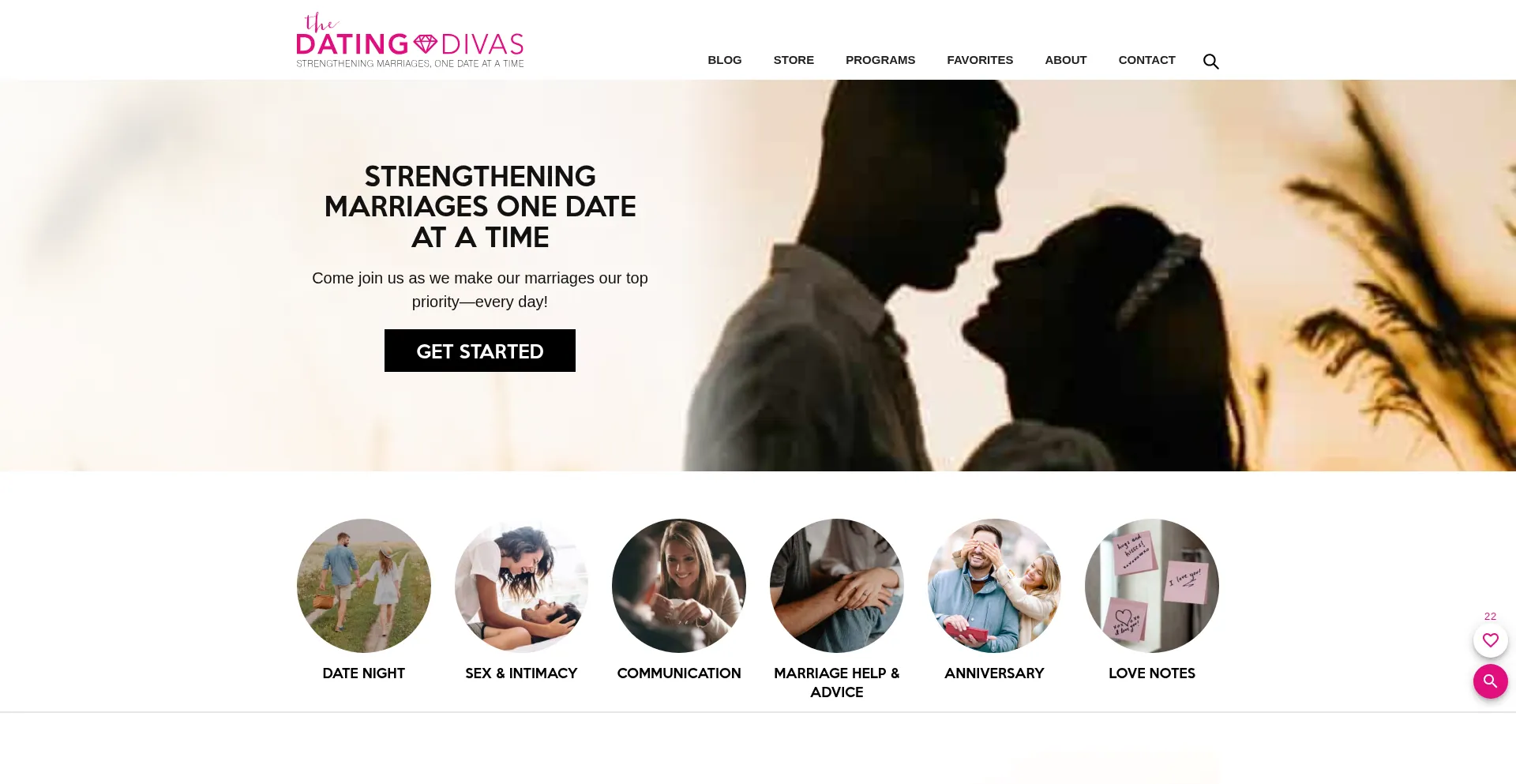 Website screenshot of Thedatingdivas.com
