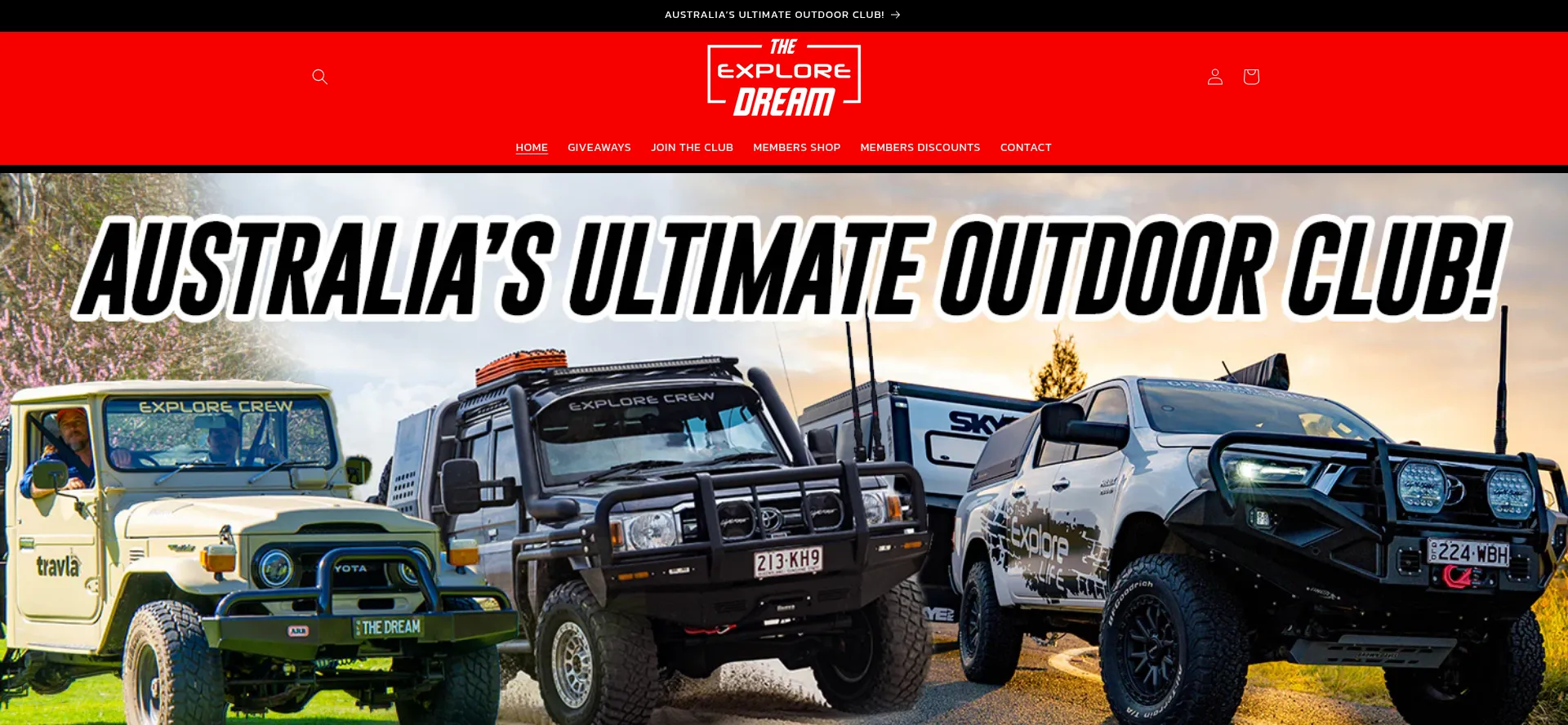 Website screenshot of Theexploredream.com.au