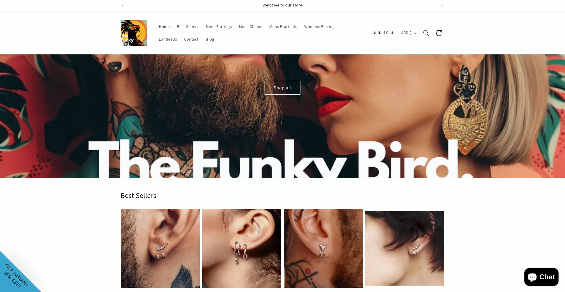Website screenshot of Thefunkybird.com