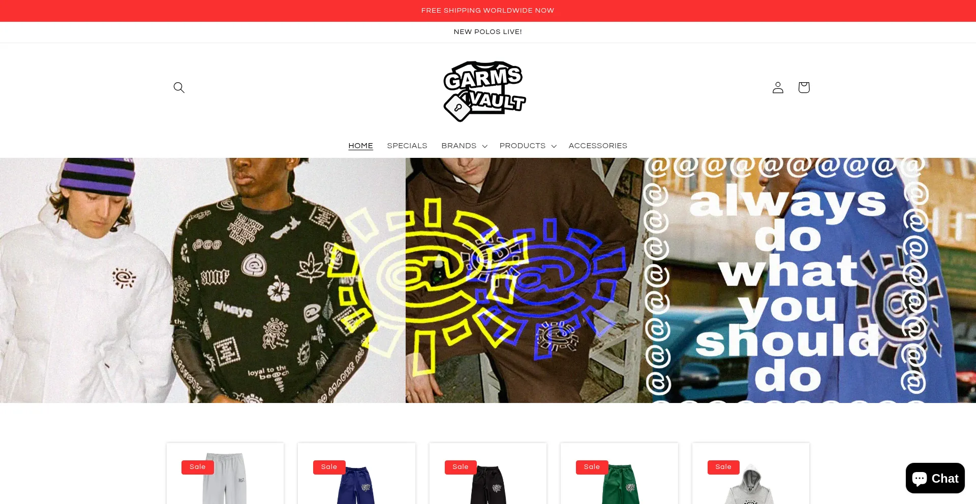 Website screenshot of Thegarmsvault.com