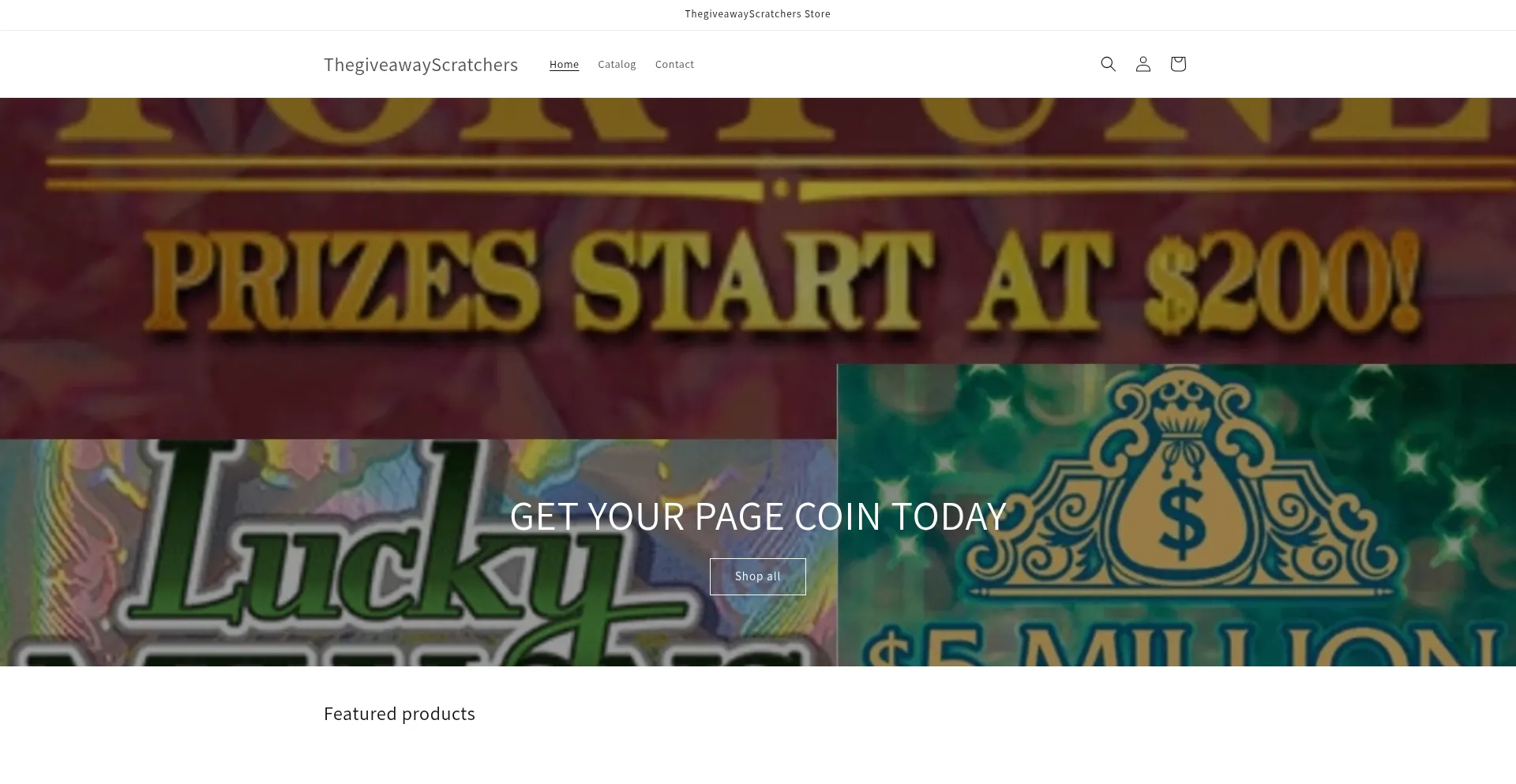 Website screenshot of Thegiveawayscratchers.com