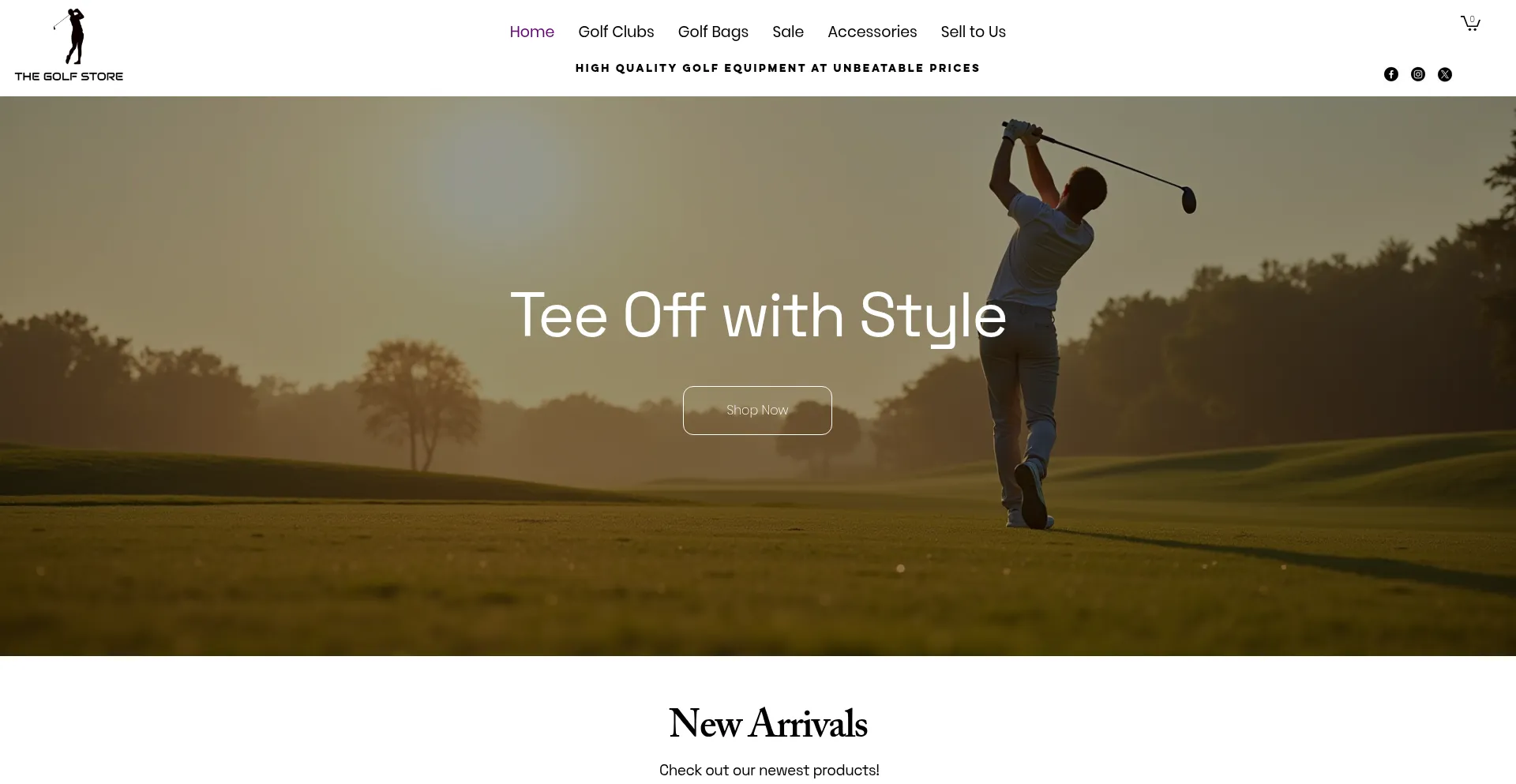 Website screenshot of Thegolfstore.co.uk