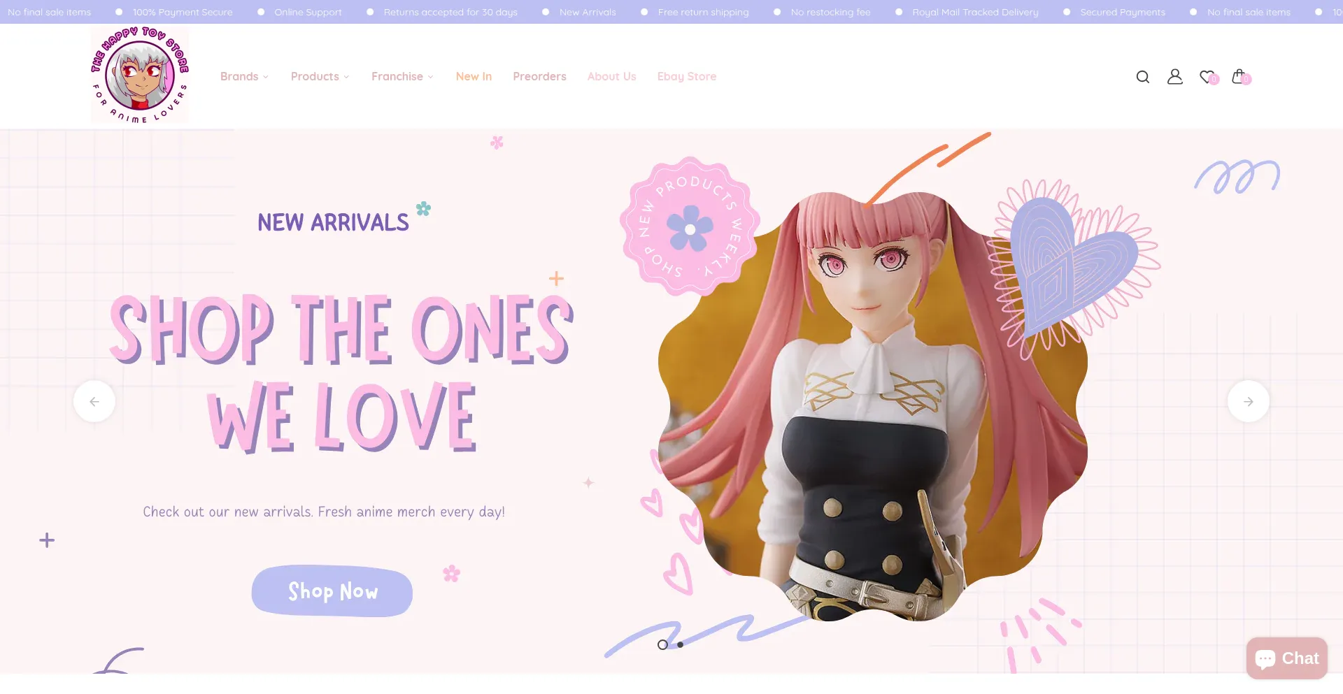 Website screenshot of Thehappytoystore.co.uk