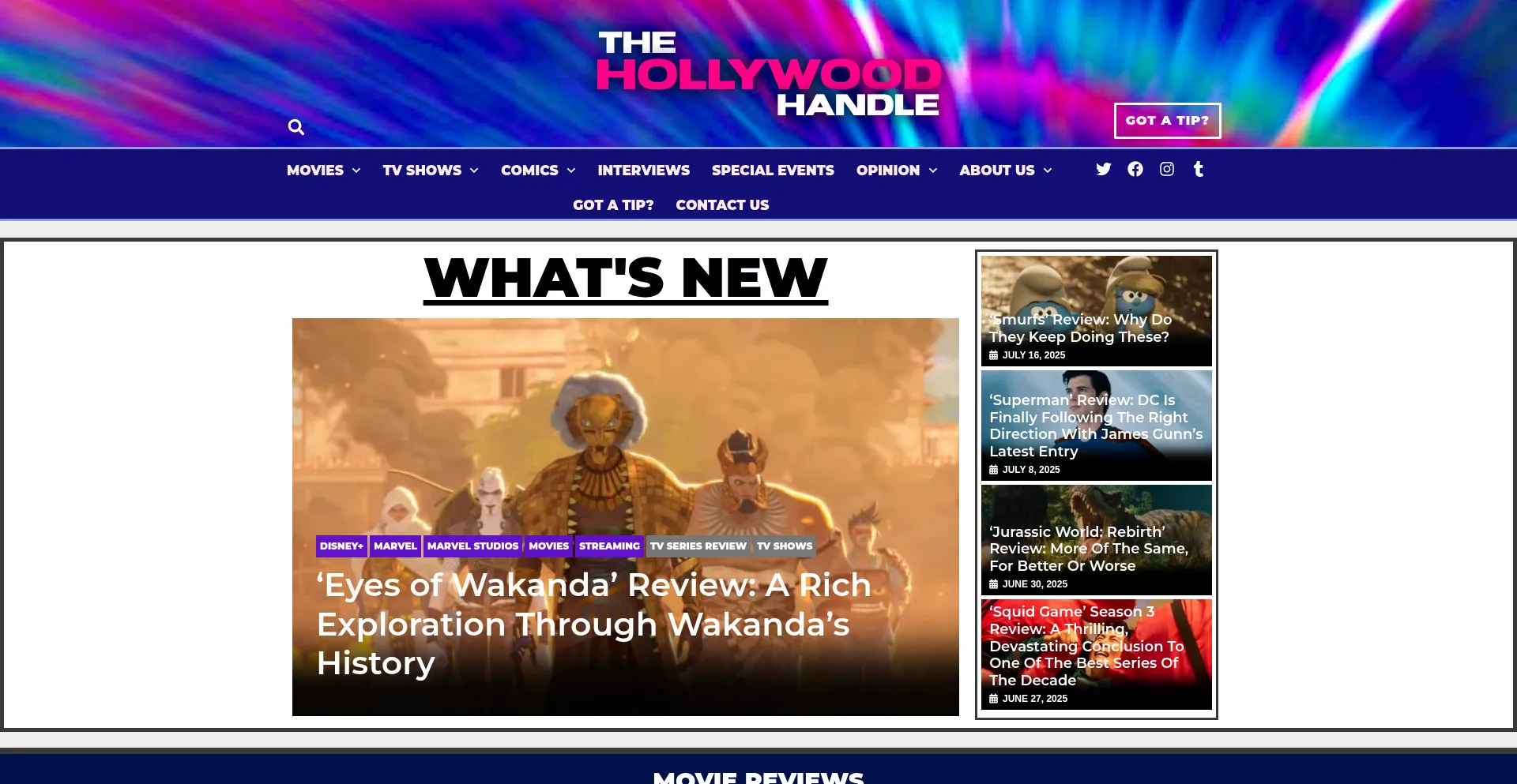 Website screenshot of Thehollywoodhandle.co