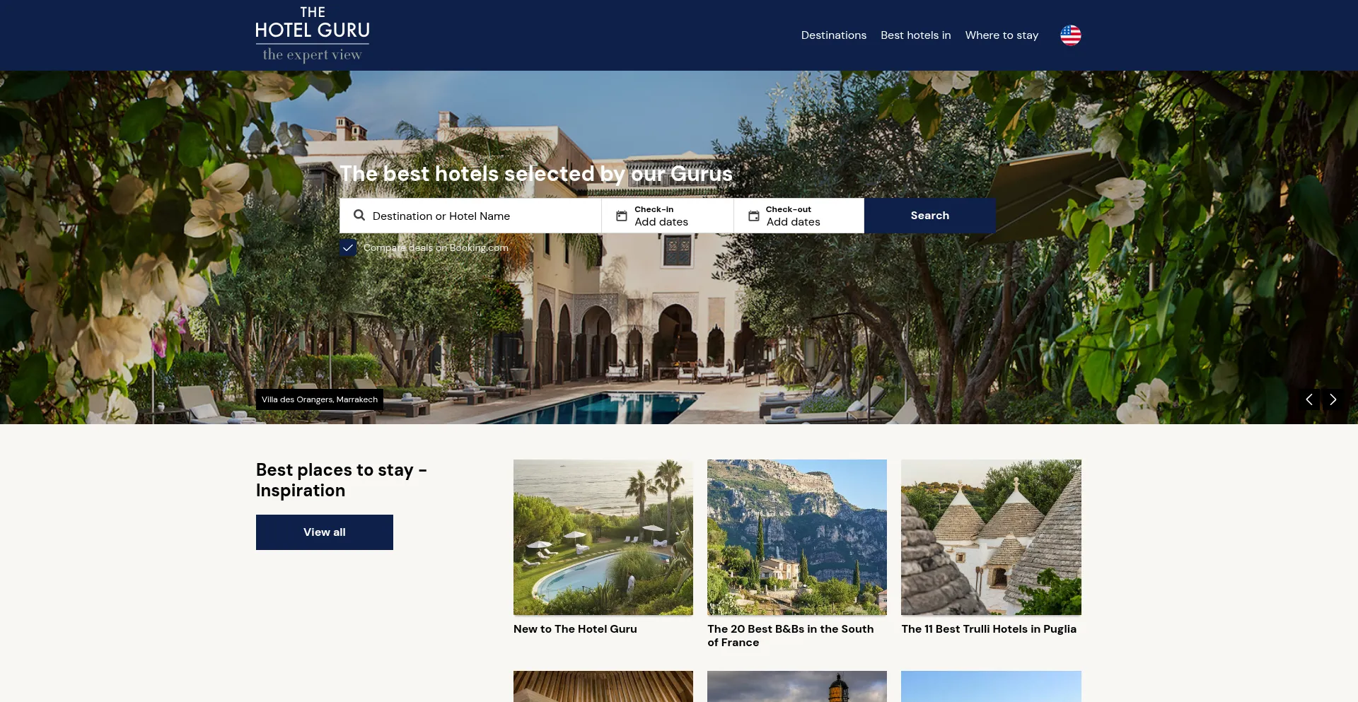 Website screenshot of Thehotelguru.com