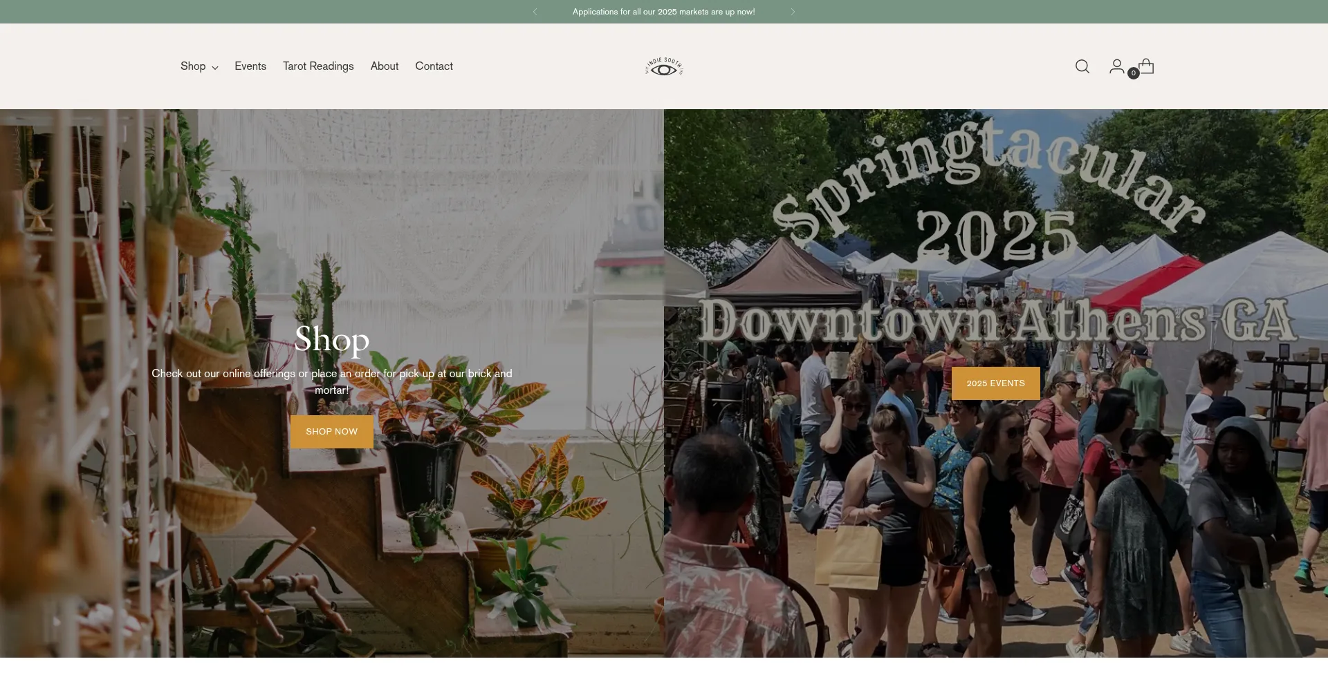 Website screenshot of Theindiesouth.com