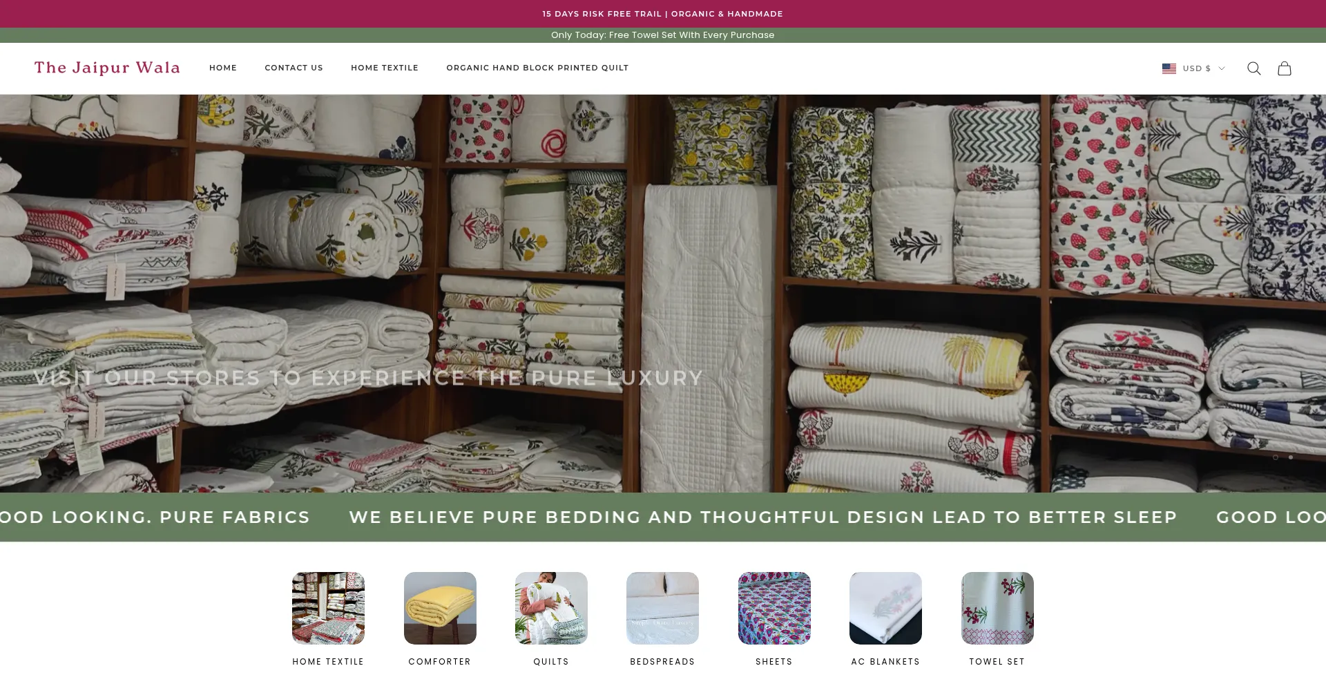 Website screenshot of Thejaipurwala.com