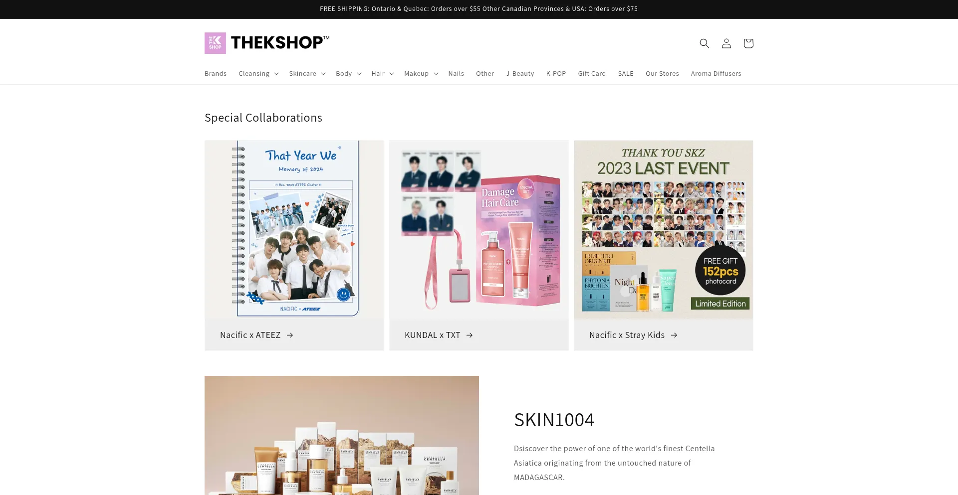 Website screenshot of Thekshop.ca