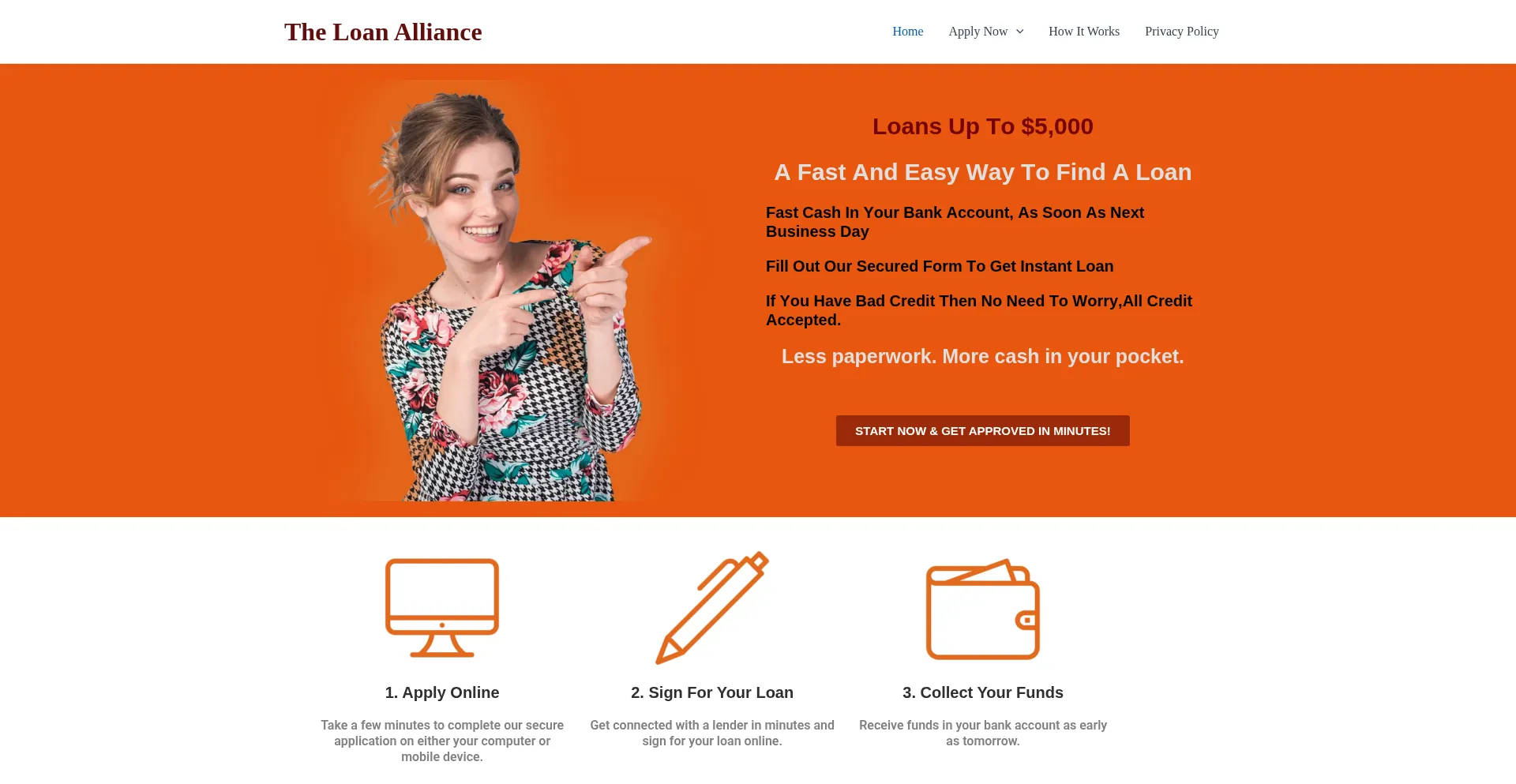 Website screenshot of Theloanalliance.com