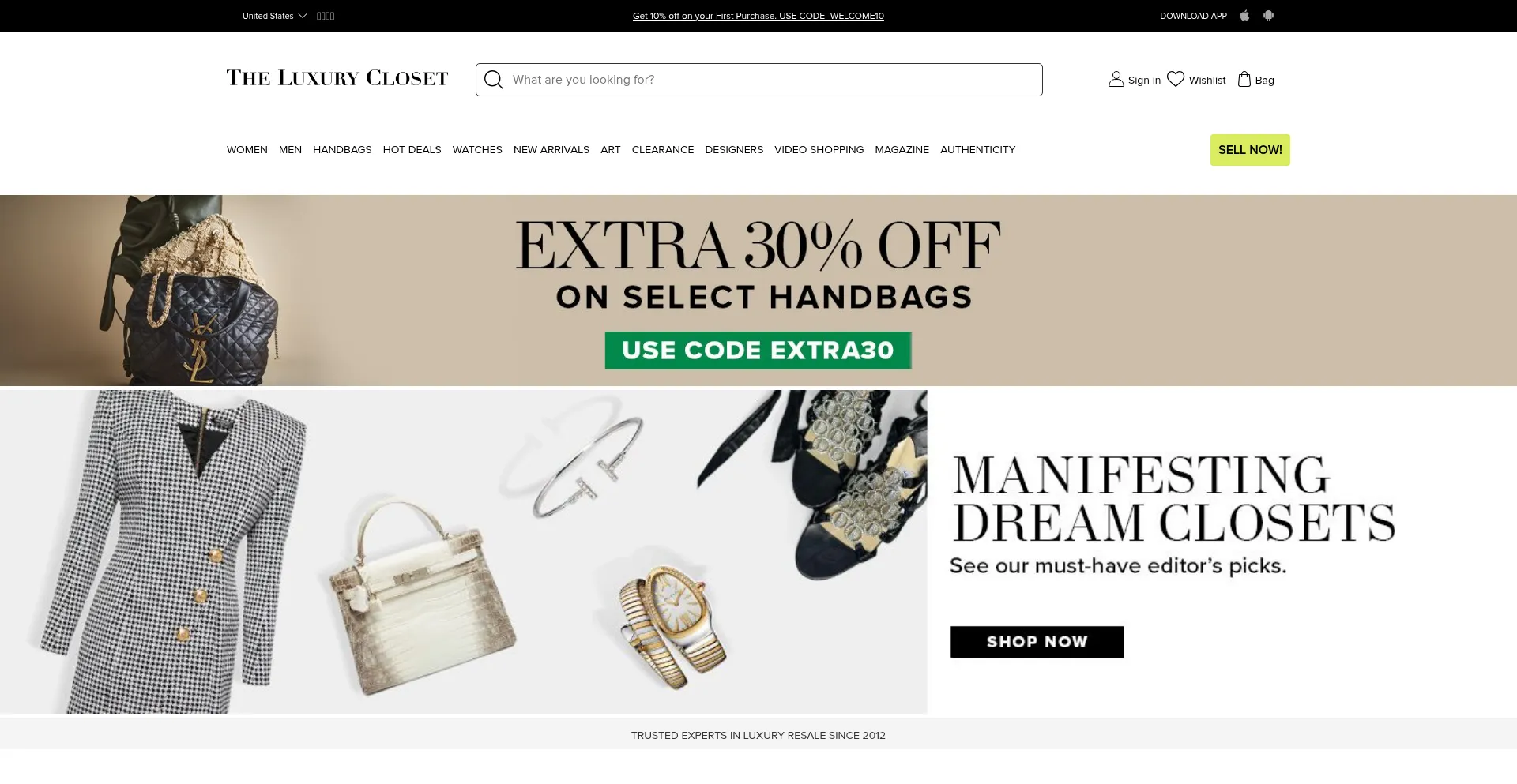 Theluxurycloset.com Screenshot