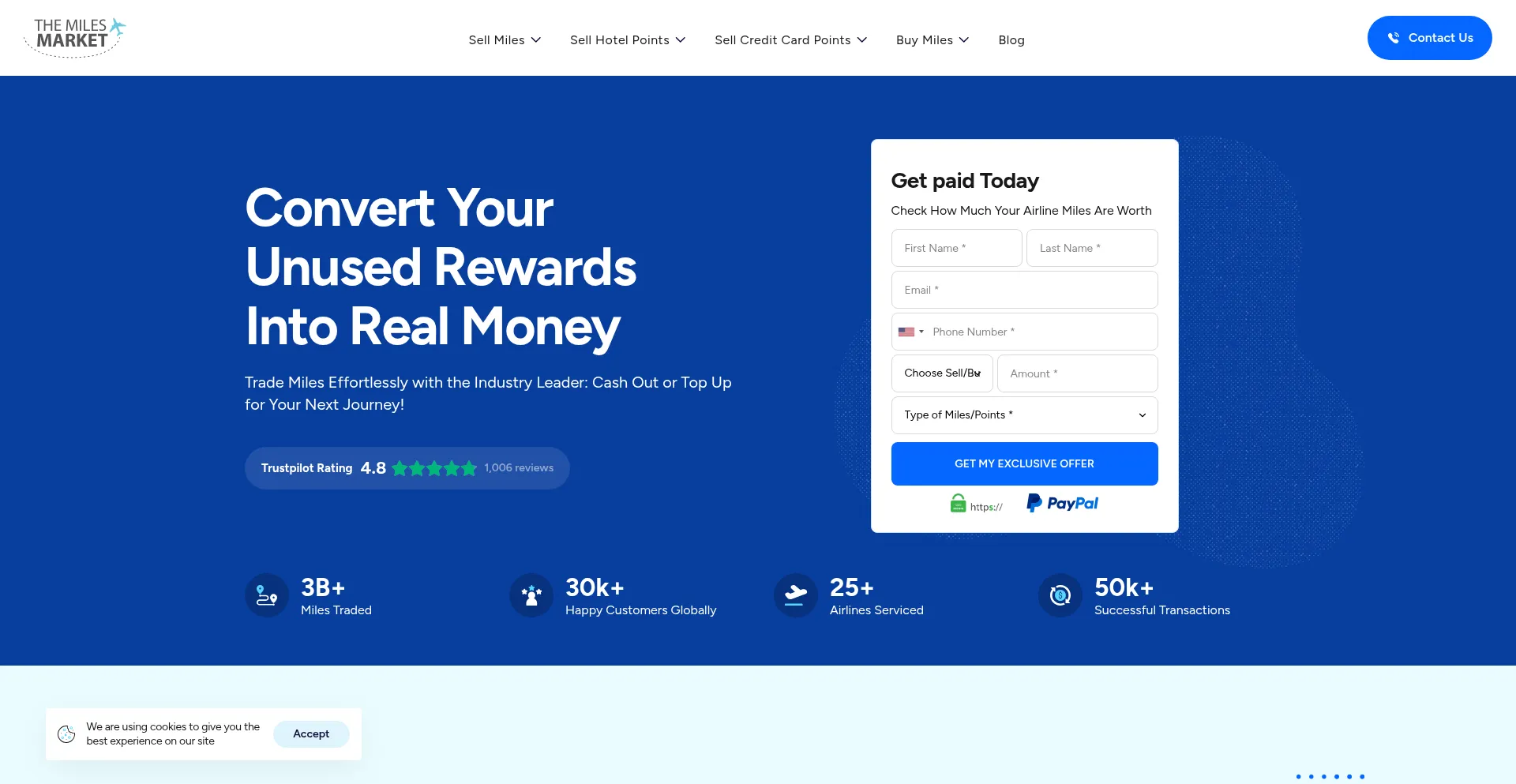 Themilesmarket.com Screenshot