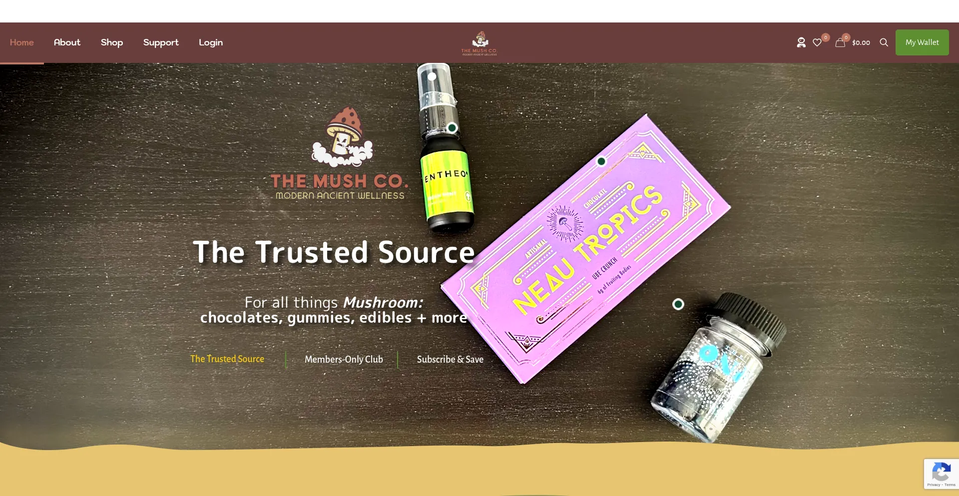 Website screenshot of Themush.co