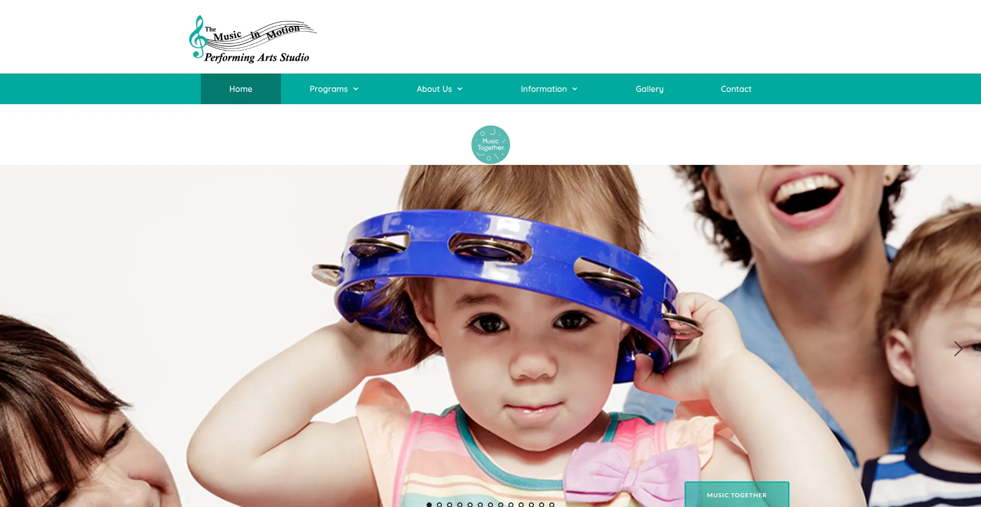 Website screenshot of Themusicinmotion.com