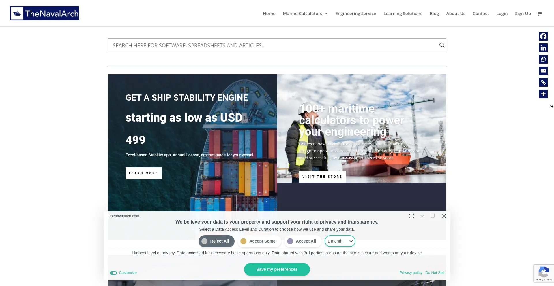 Website screenshot of Thenavalarch.com