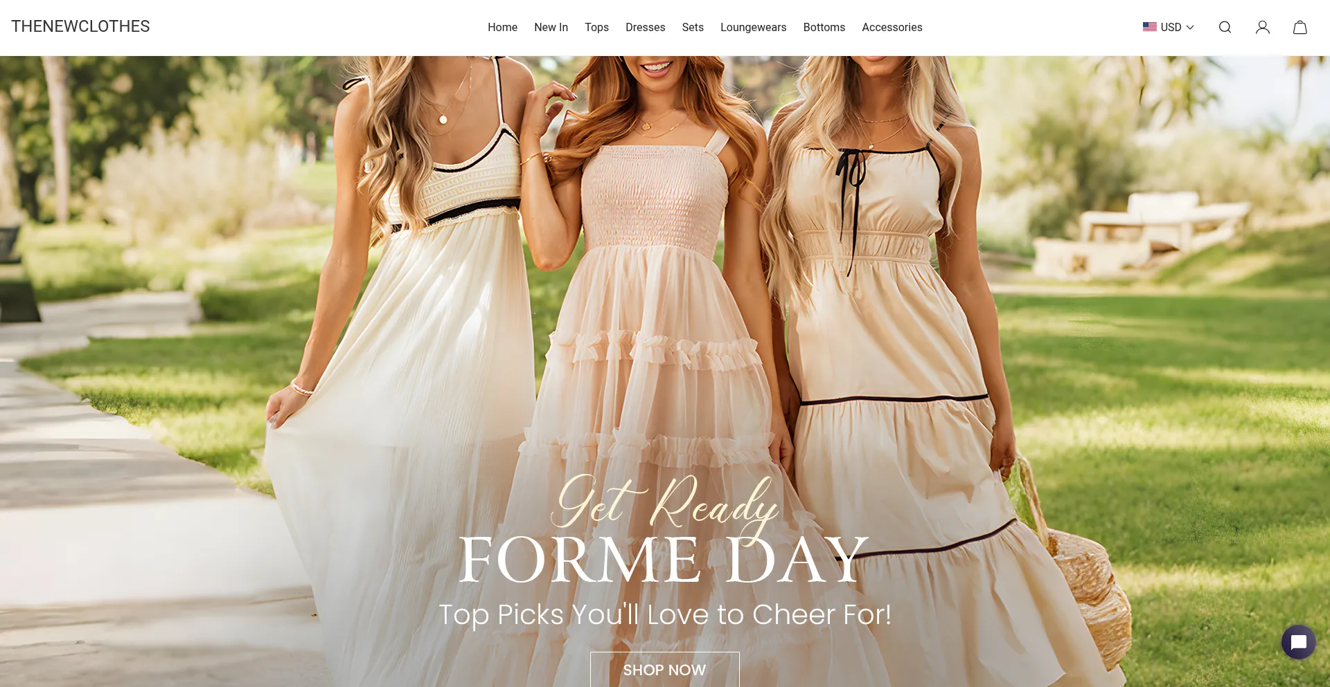 Website screenshot of Thenewclothes.com