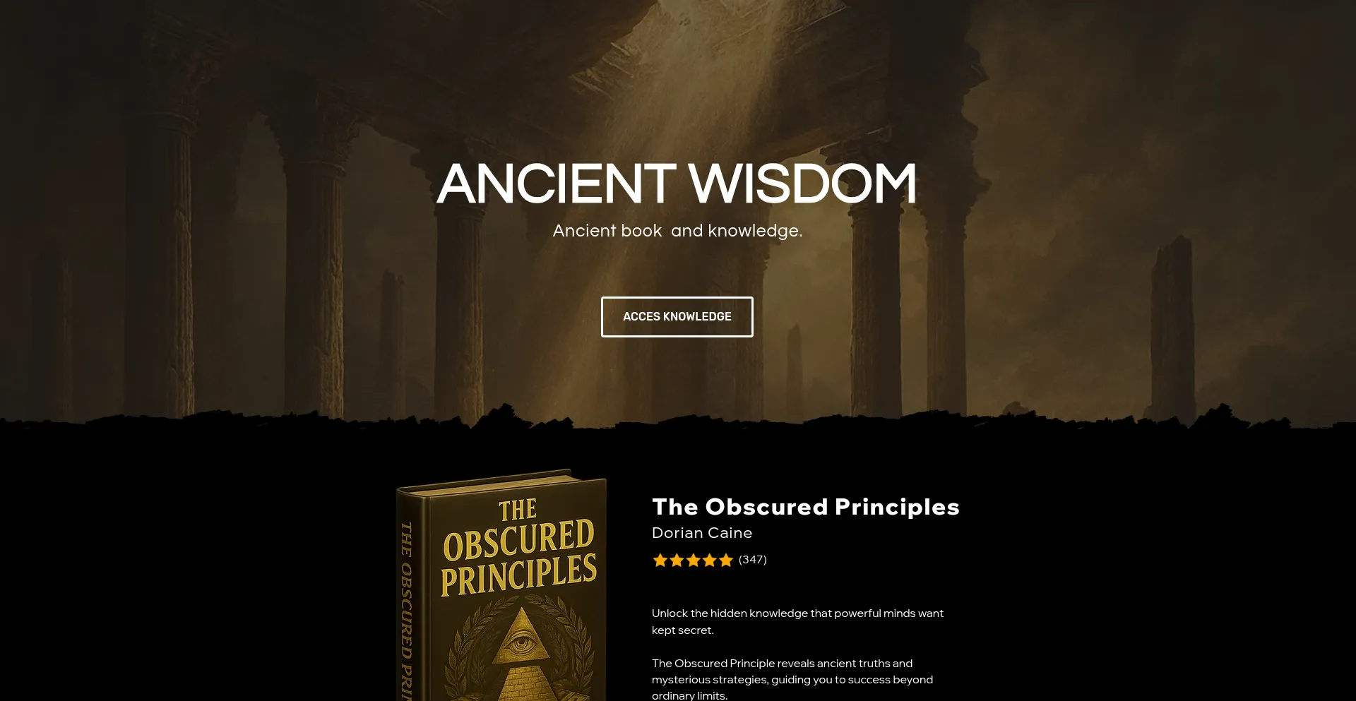 Website screenshot of Theobscuredprinciples.com
