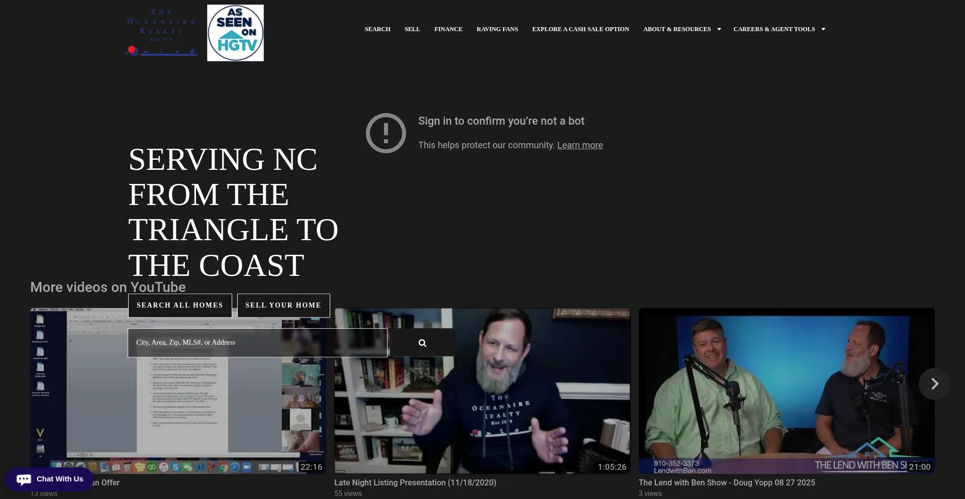Theoceanairerealty.com Screenshot