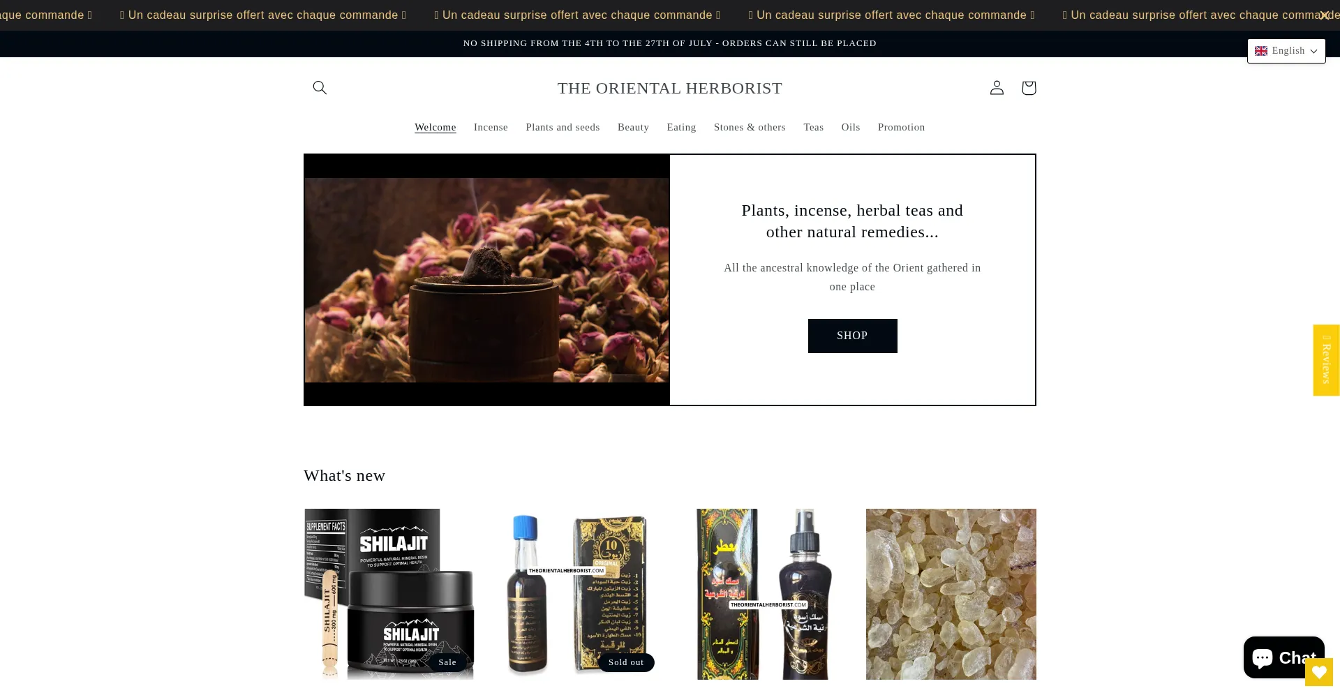 Website screenshot of Theorientalherborist.com