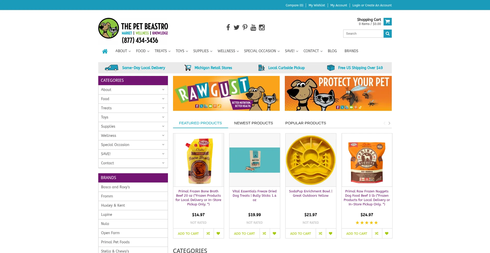 Website screenshot of Thepetbeastro.com