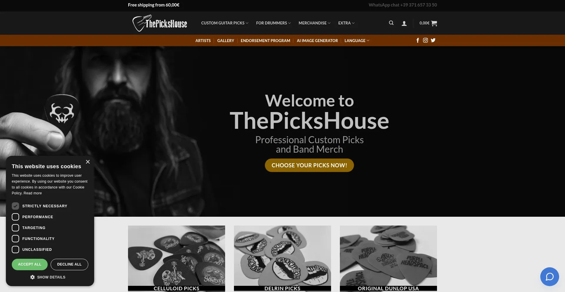 Website screenshot of Thepickshouse.com
