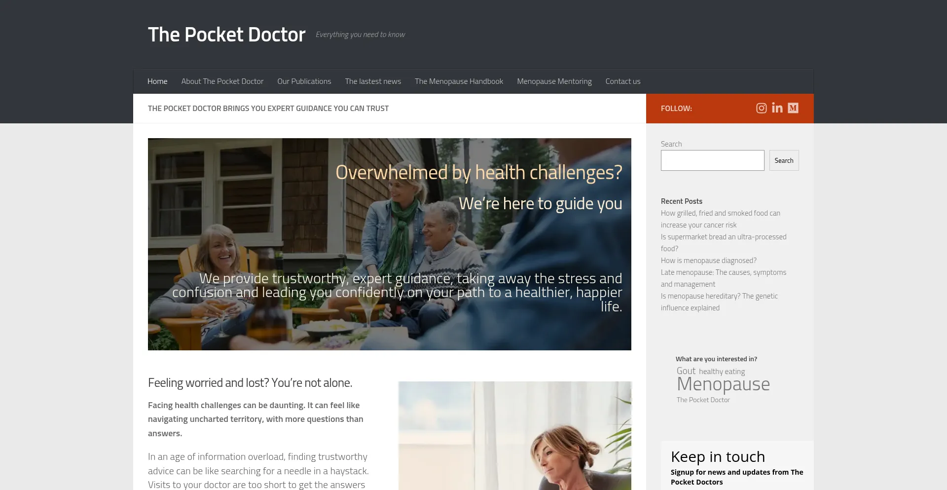 Website screenshot of Thepocketdoctor.org